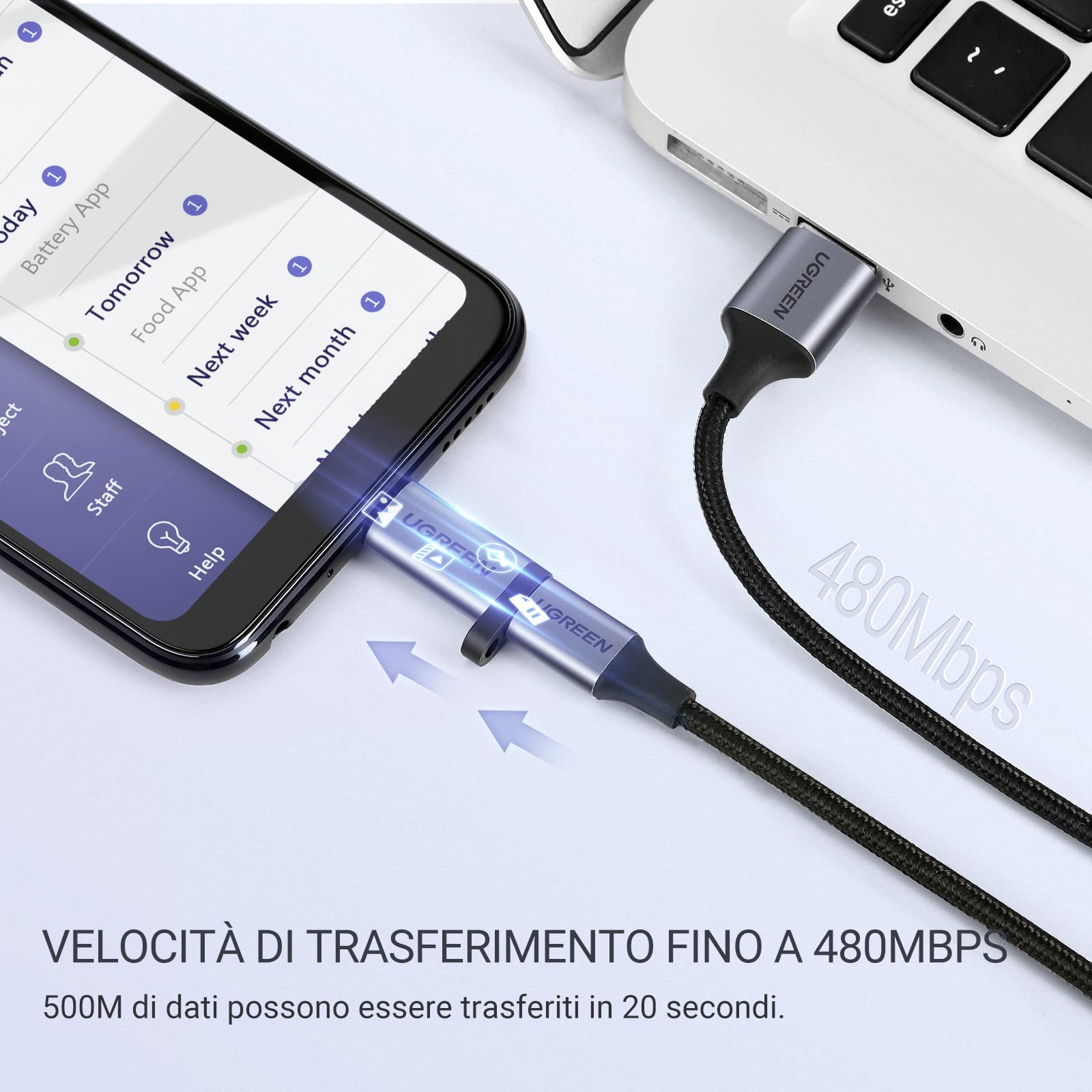 ugreen-adattatore-micro-usb-a-usb-c-2-pezzi-ricarica-rapida image 6