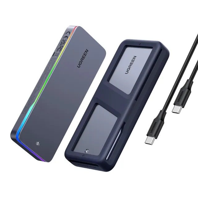 ugreen-enclosure-ssd-m-2-nvme-sata-20gbps-usb-c-rgb-8tb image 1