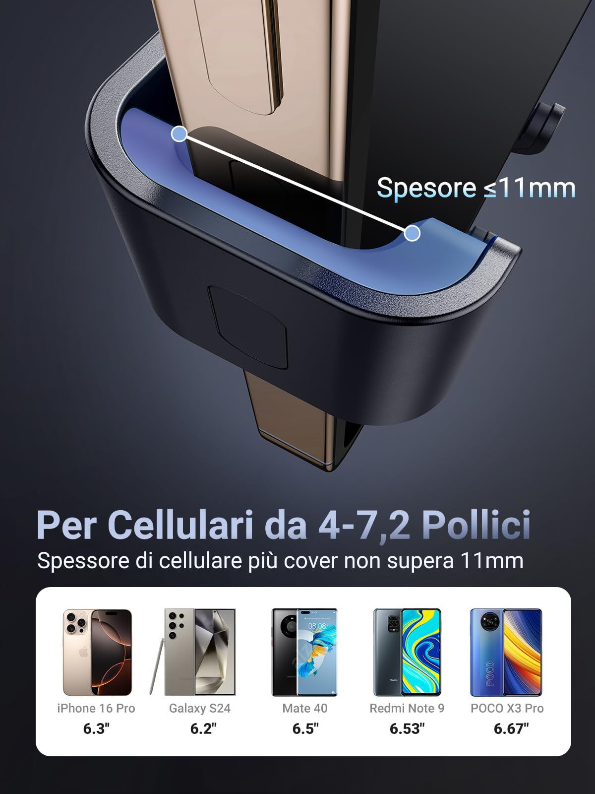 ugreen-supporto-telefono-auto-a-gravit-in-alluminio-grigio image 4