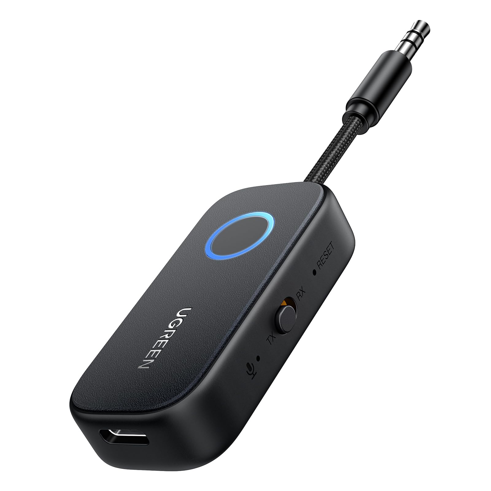 ugreen-trasmettitore-ricevitore-bluetooth-5-3-jack-2-in-1-con-microfono-28h-auto image 1