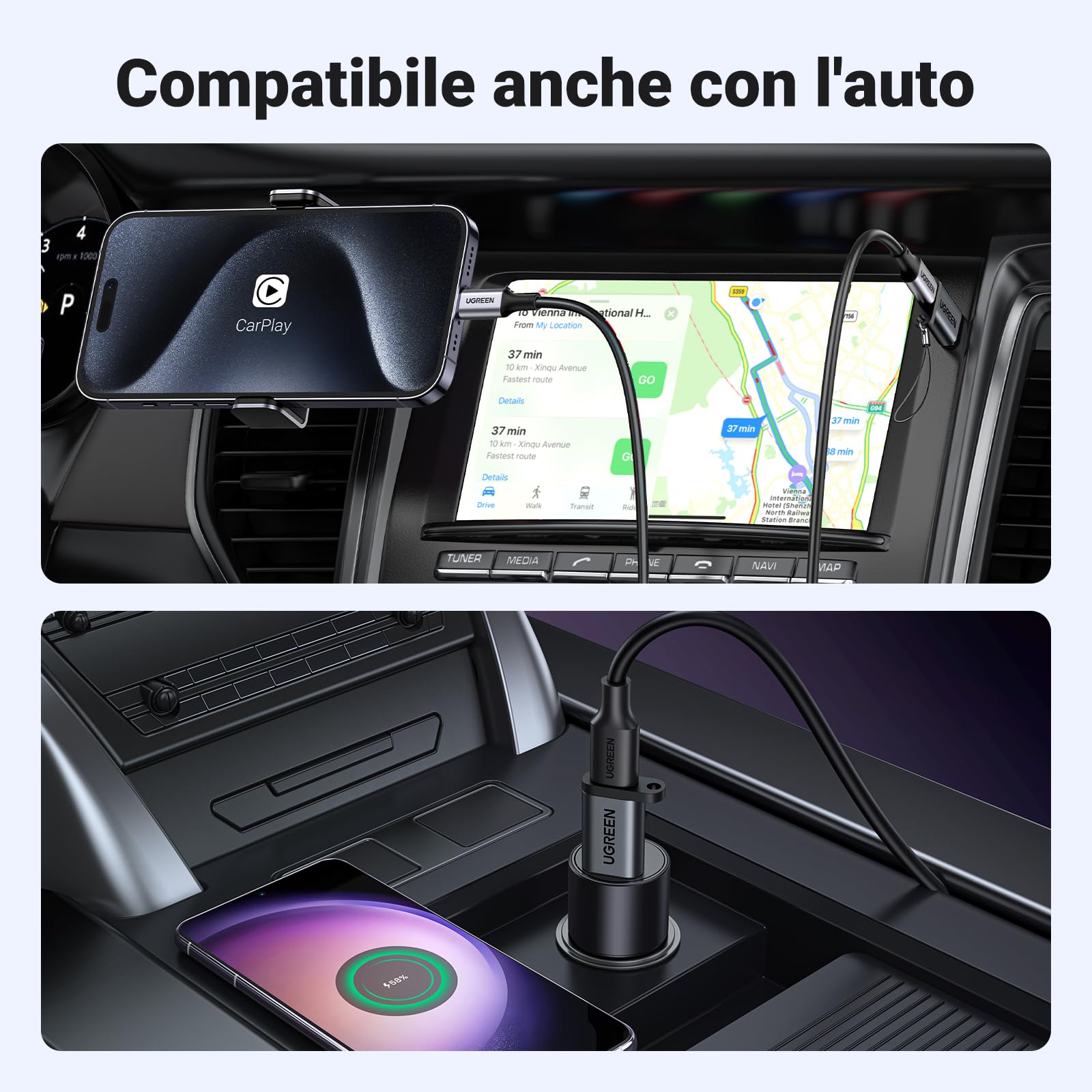 ugreen-adattatore-usb-c-femmina-a-usb-a-maschio-3-0-5gbps-3a-nero image 5