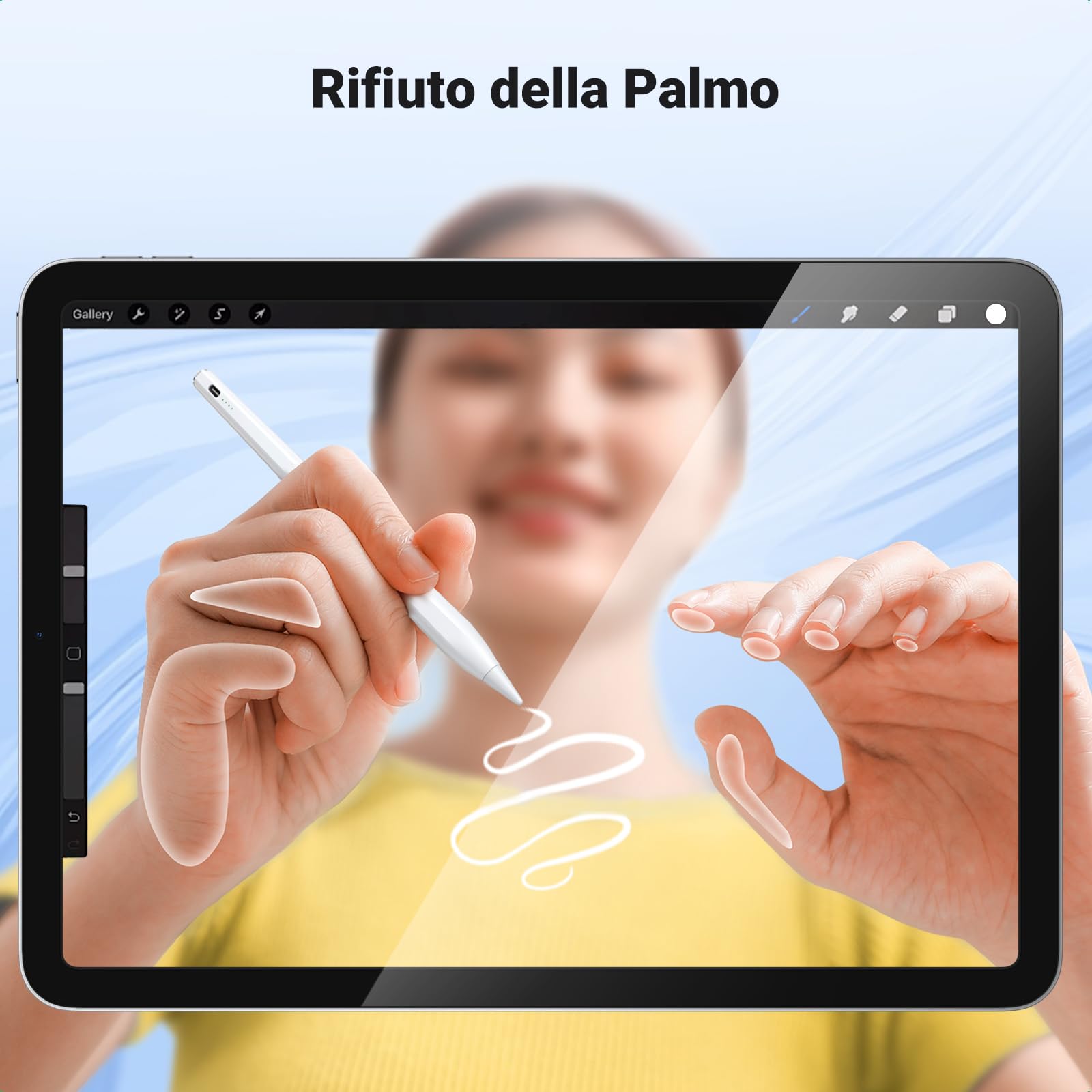 ugreen-penna-stylus-magnetica-usb-c-per-ipad-12h-rifiuto-palmo-inclinazione image 6