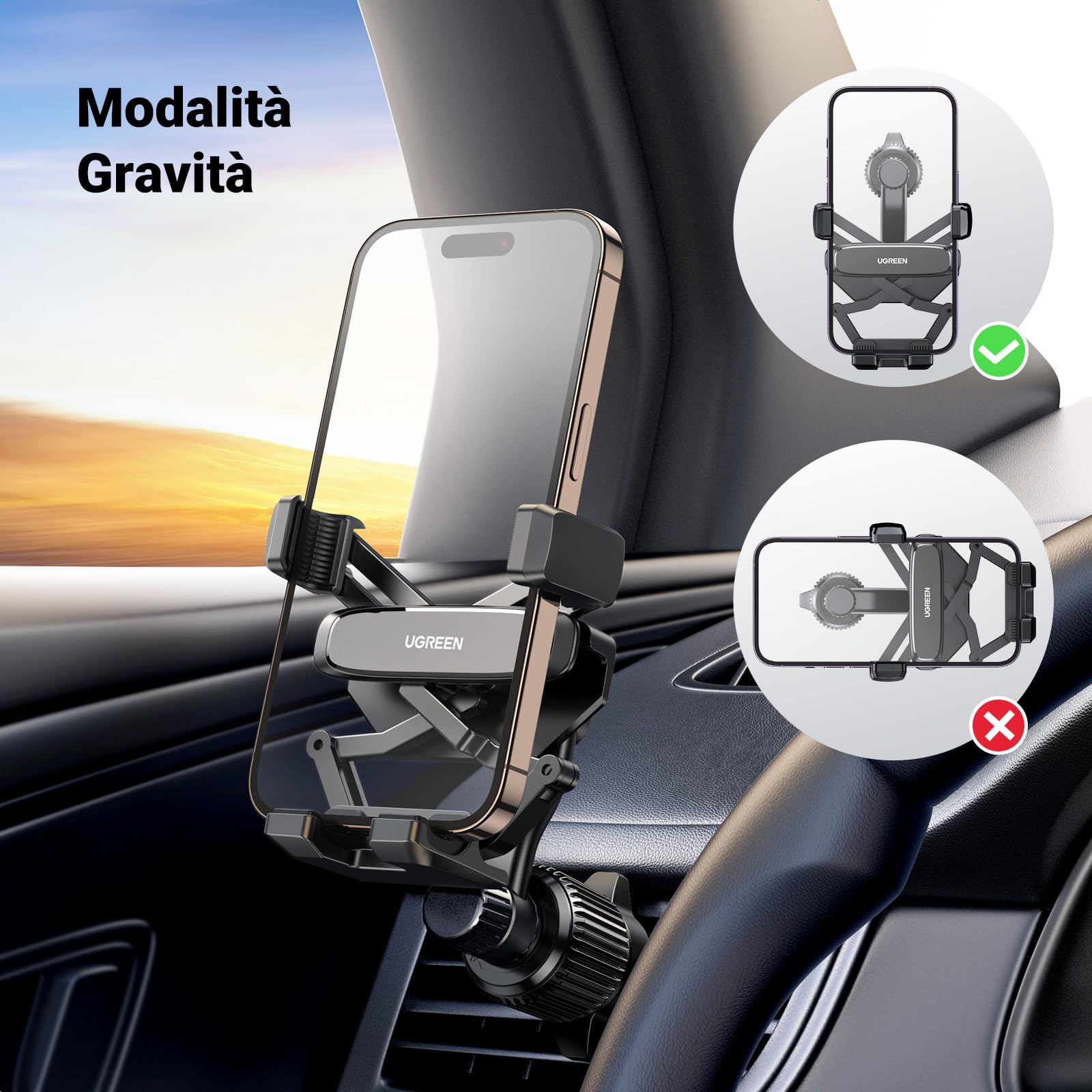 ugreen-supporto-telefono-auto-a-gravit-per-bocchetta-con-gancio-metallico image 5