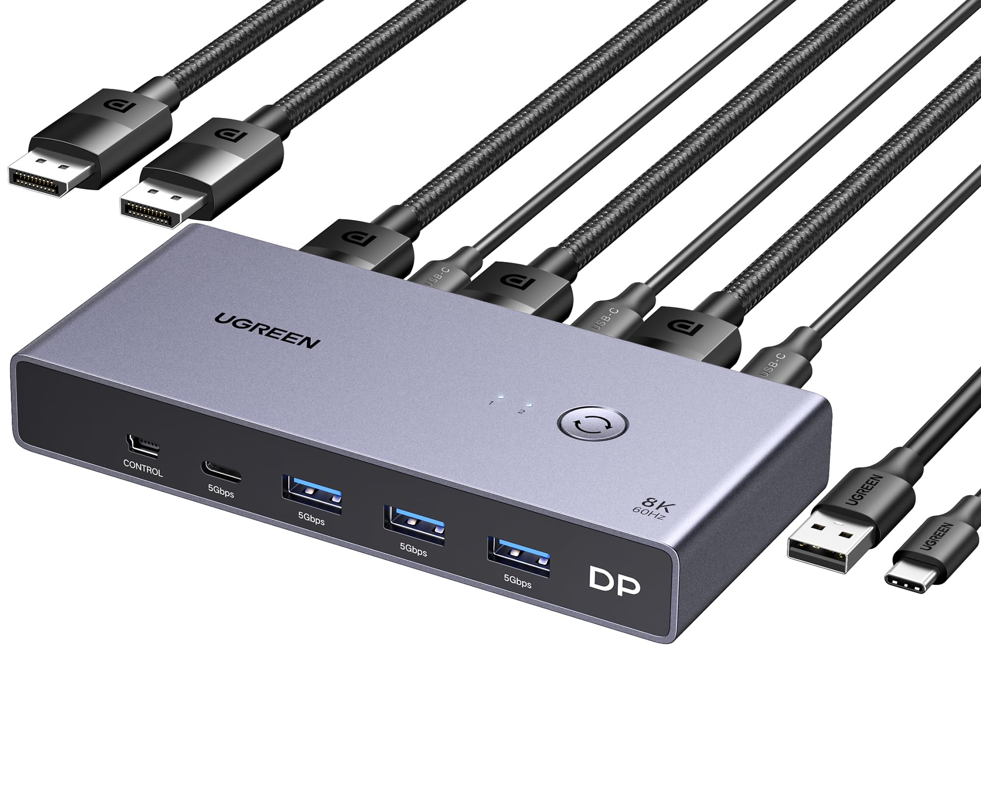 ugreen-switch-kvm-displayport-8k-60hz-2-ingressi-1-uscita image 1
