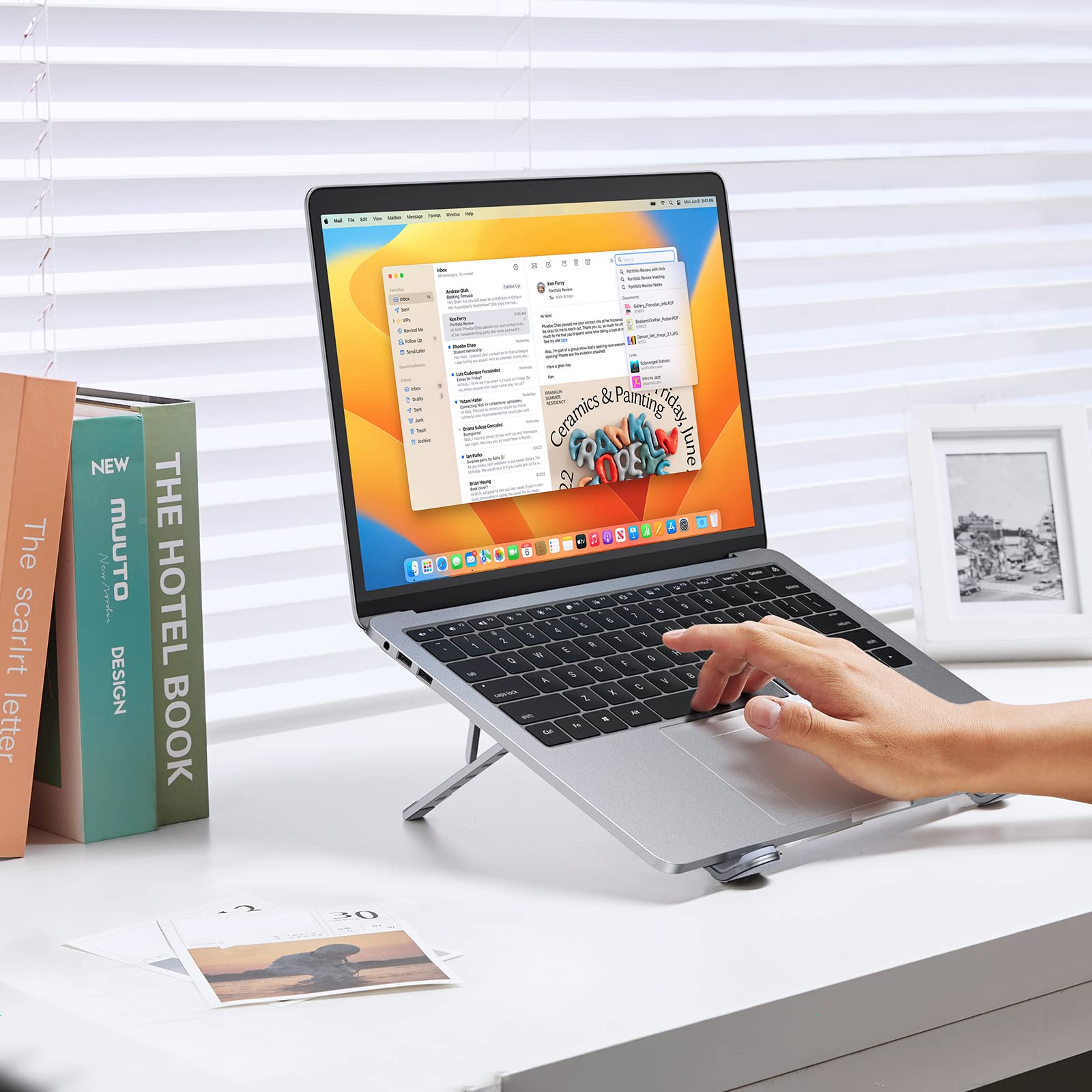 ugreen-supporto-per-laptop-in-alluminio-regolabile-5-livelli-12-17-3-pieghevole image 2