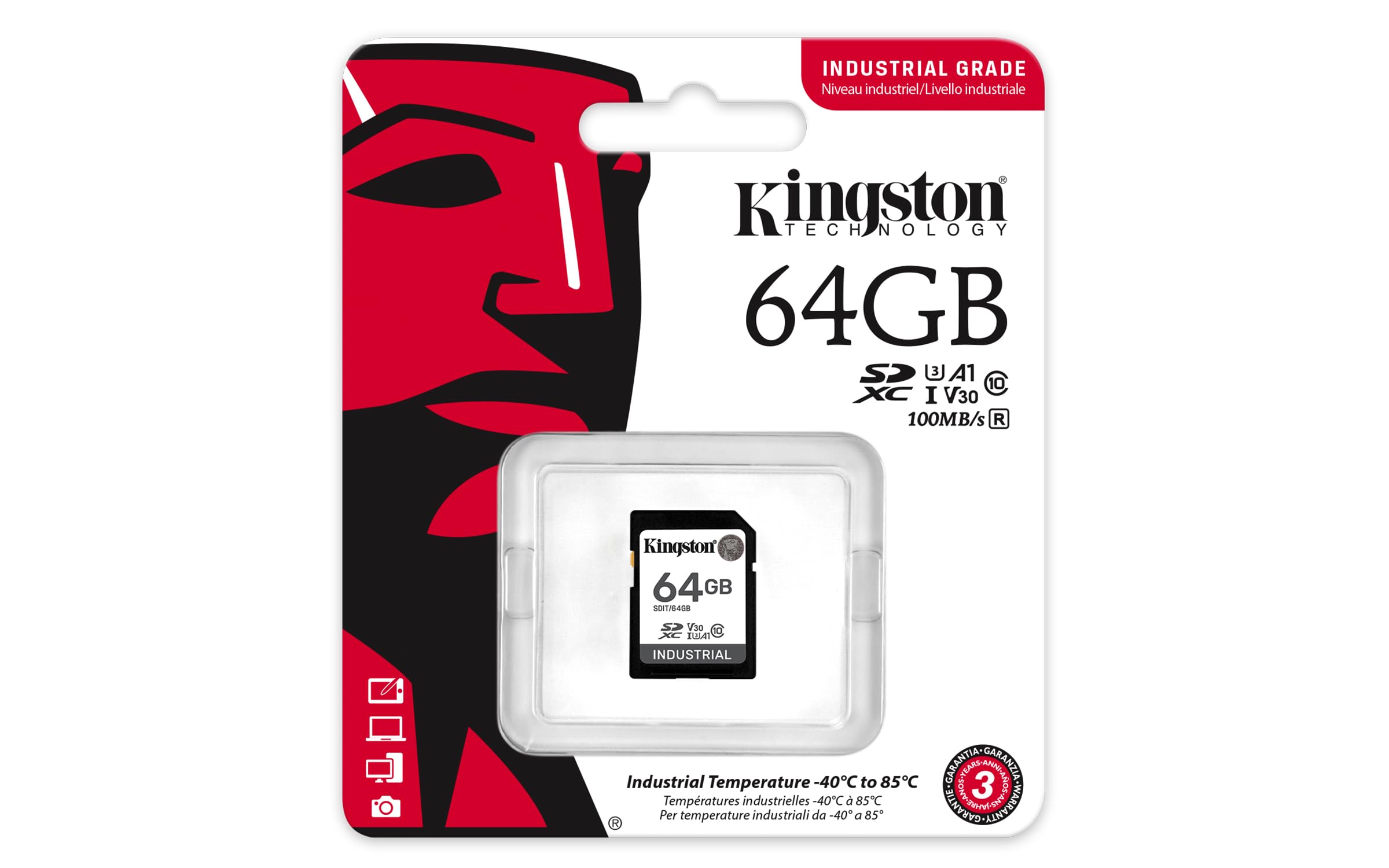 kingston-industrial-scheda-sdxc-64gb-uhs-i-u3-v30-a1-pslc image 3