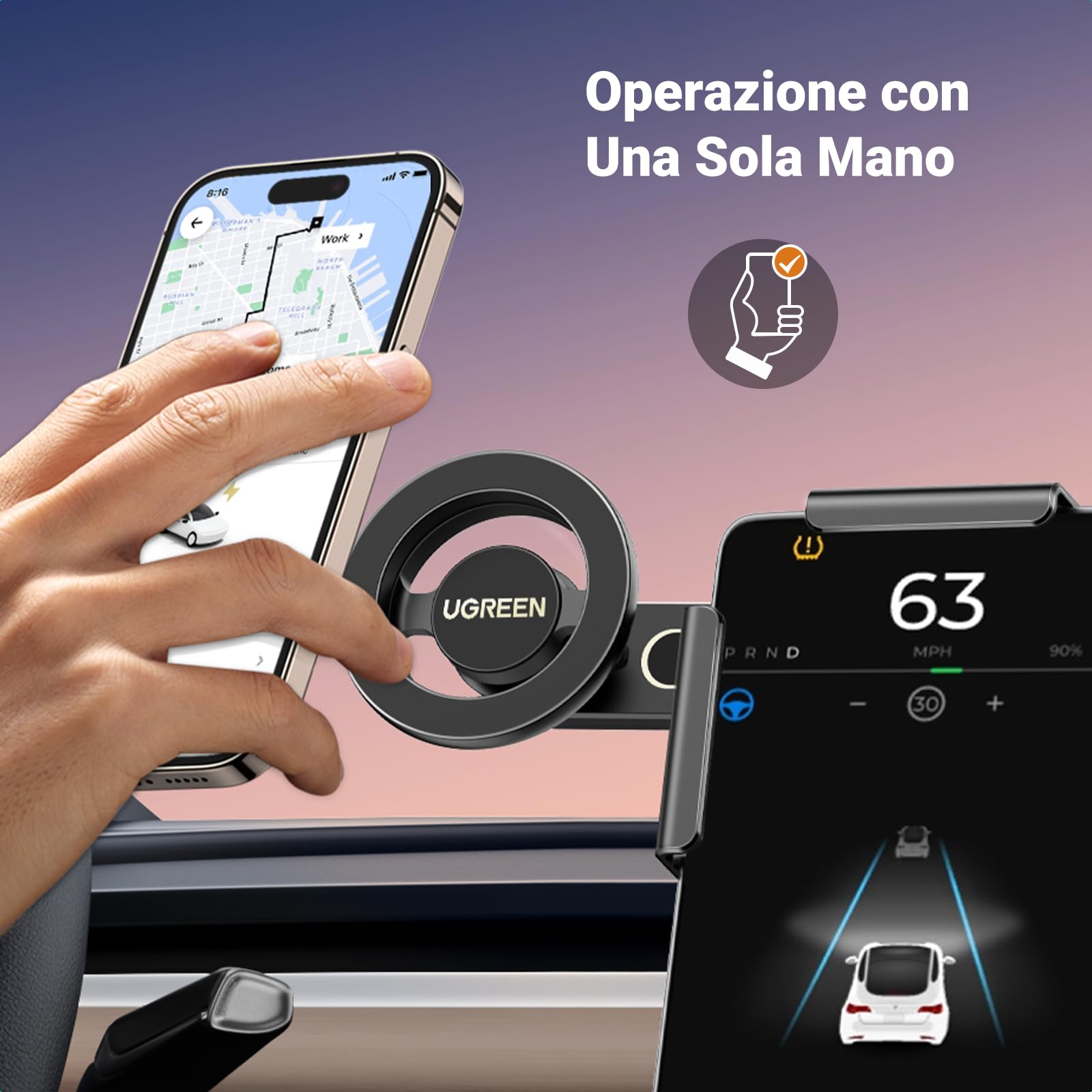ugreen-supporto-telefono-auto-magnetico-magsafe-per-tesla-model-3-y image 4