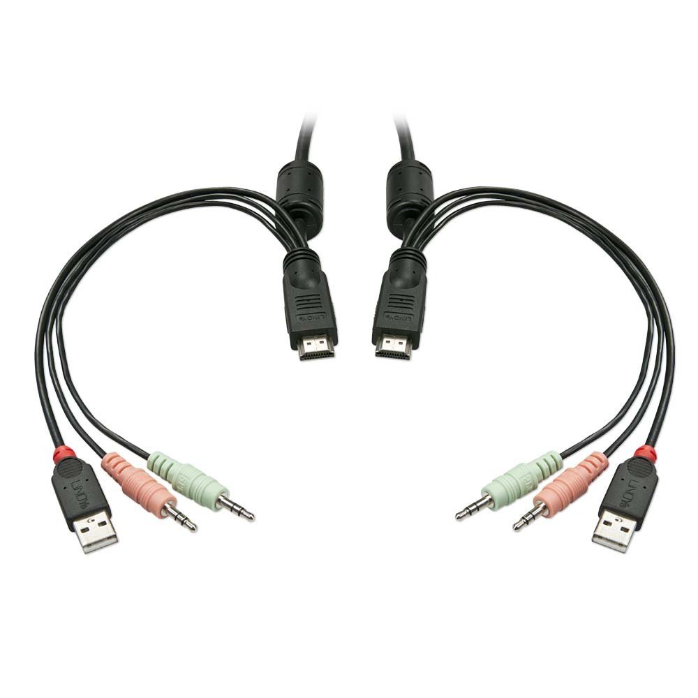 lindy-42340-kvm-switch-compact-hdmi-usb-e-audio-a-2-porte-con-cavi-1-5m image 2