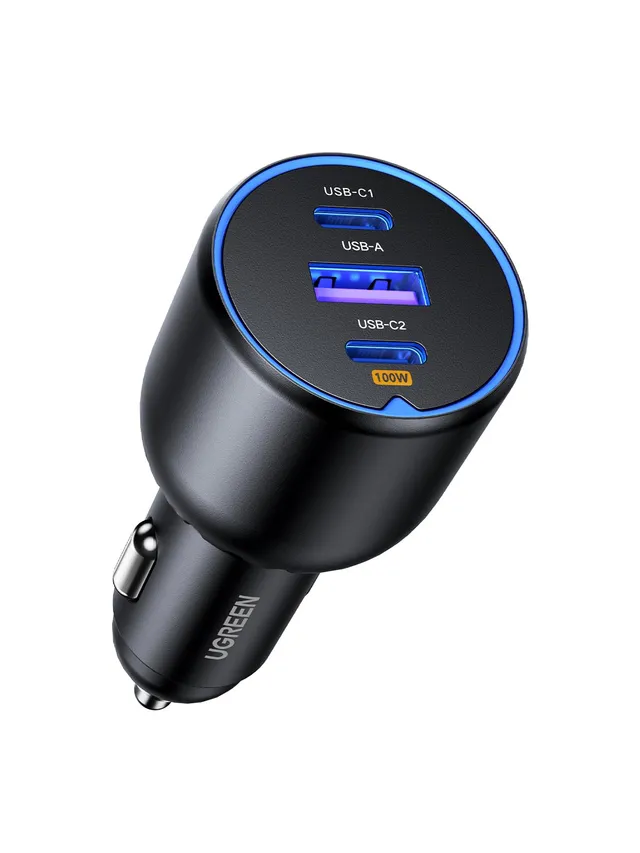 ugreen-caricatore-auto-usb-c-130w-3-porte-100w-pd-qc-3-0-12-24v image 1