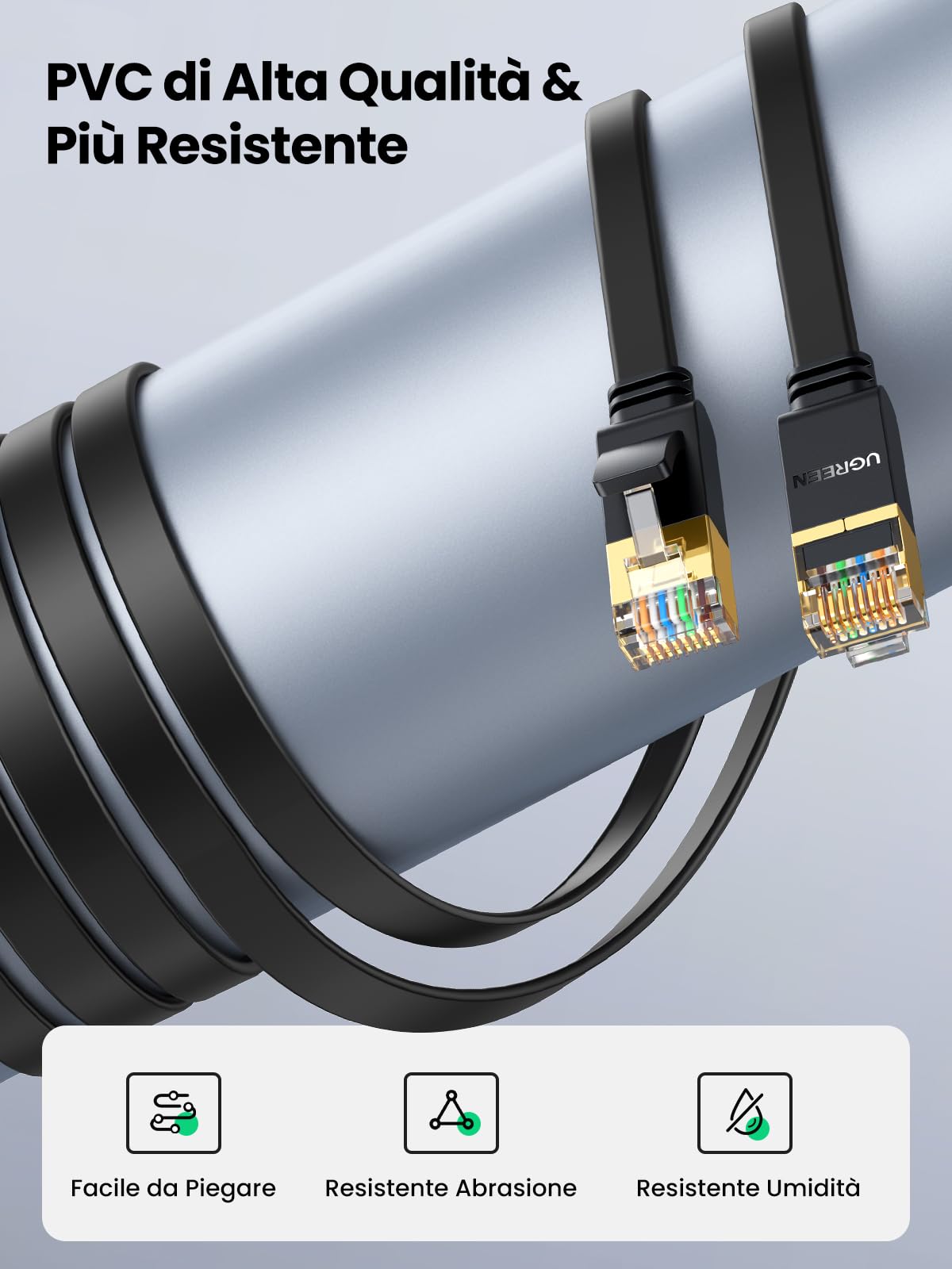 ugreen-cat-7-cavo-ethernet-lan-rj45-piatto-10-gbps-600mhz-1m image 5