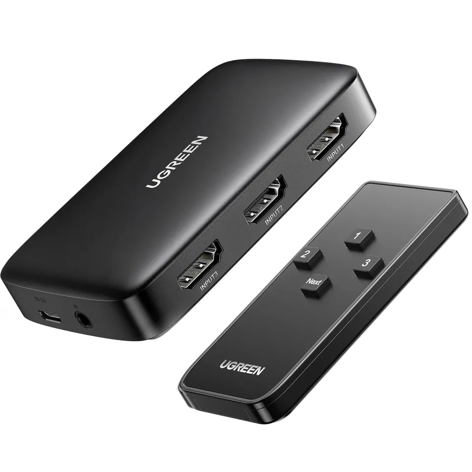 ugreen-switch-hdmi-4k-3-in-1-out-con-telecomando-splitter-uhd-3d image 1