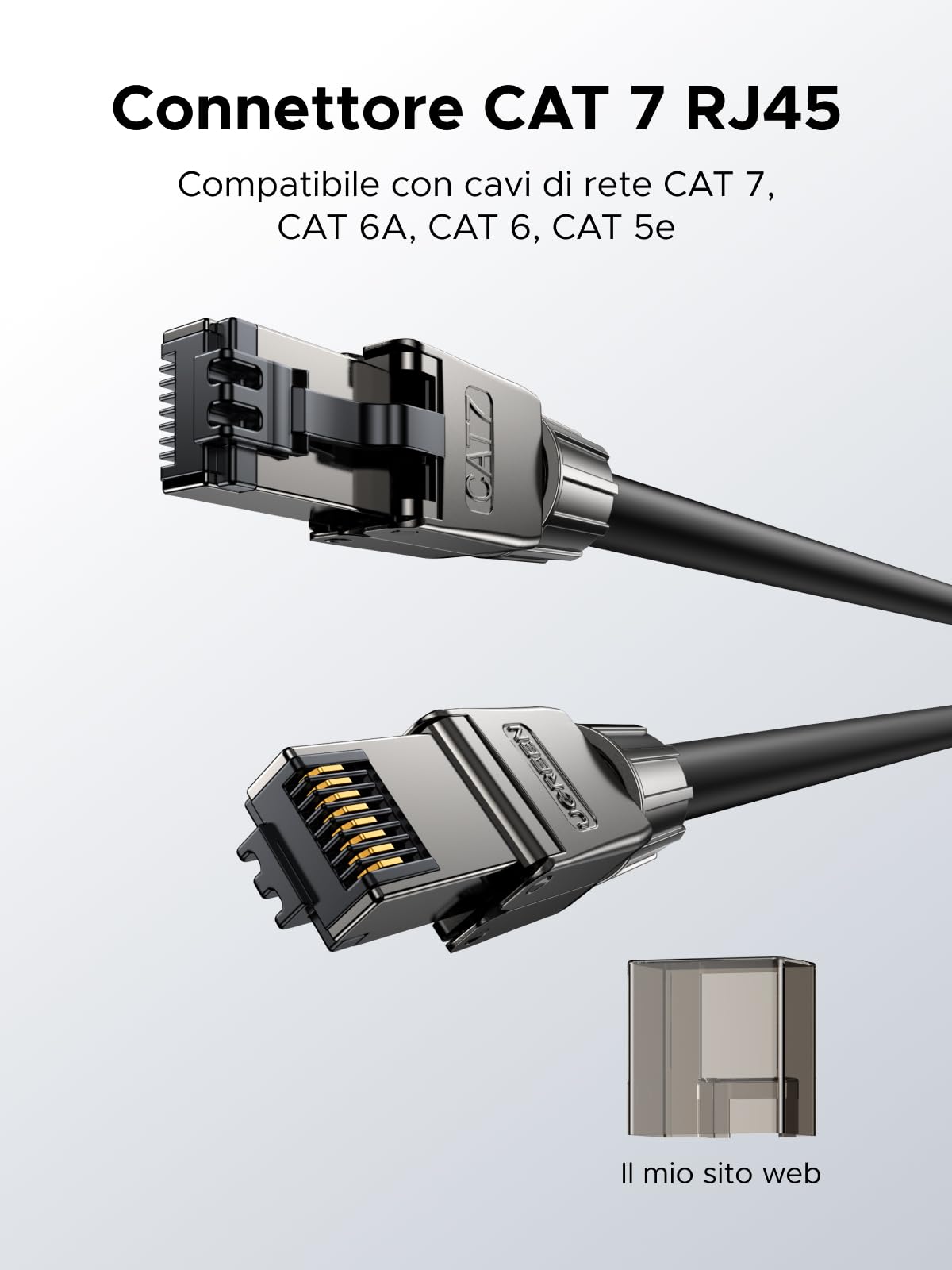 ugreen-connettori-ethernet-cat-7-rj45-schermati-10gbps-poe-4-pezzi image 2