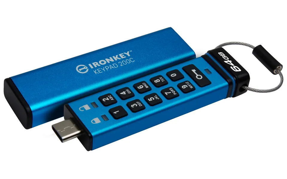 kingston-ironkey-keypad-200c-64gb-usb-c-drive-flash-crittografata-xts-aes-256-bi image 1