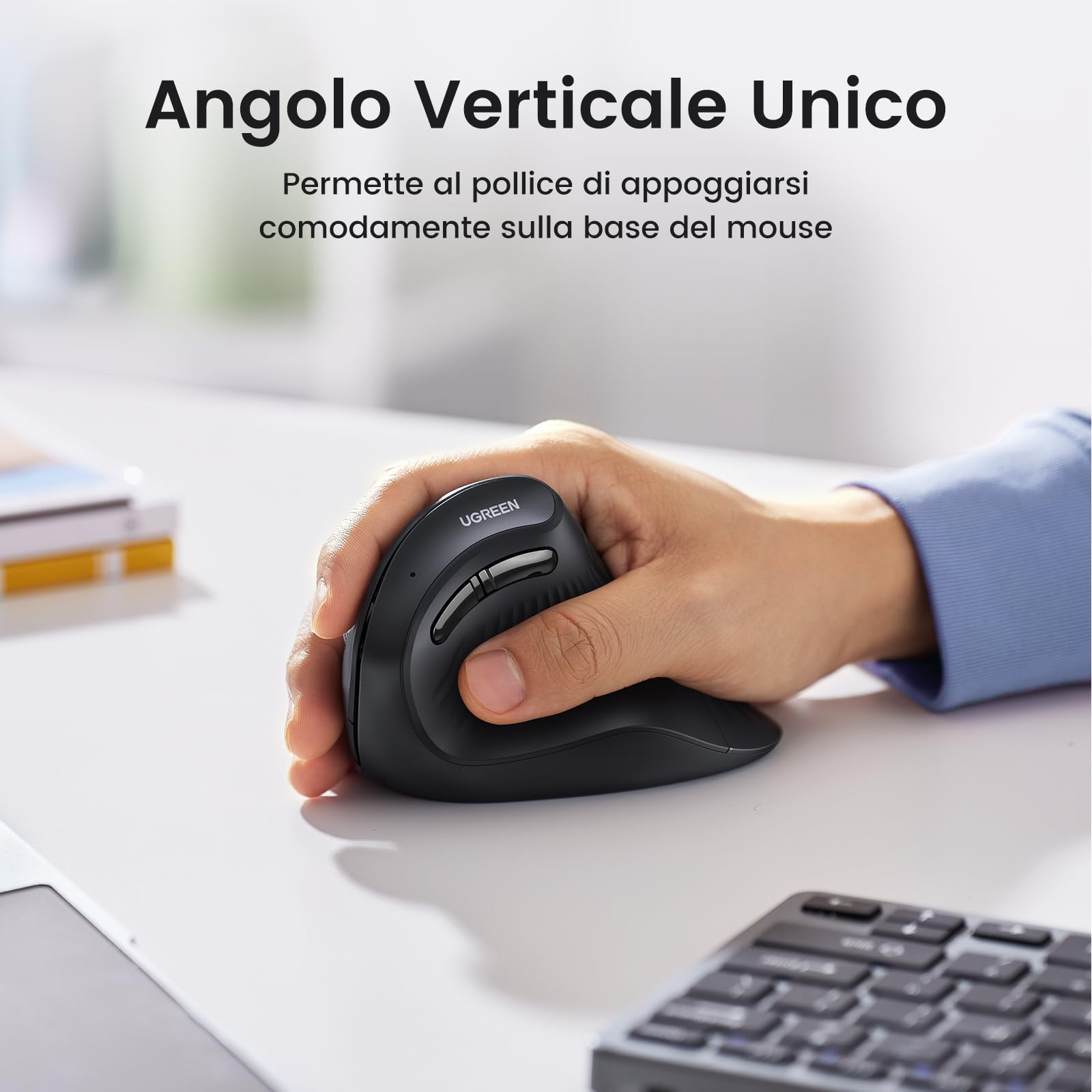 ugreen-mouse-verticale-ergonomico-wireless-bluetooth-5-0-2-4g-4000-dpi image 2