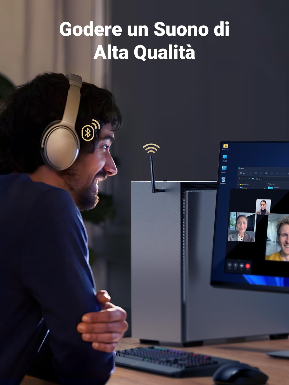 ugreen-adattatore-bluetooth-5-3-usb-con-antenna-per-pc-windows-11-10-8-1 image 7