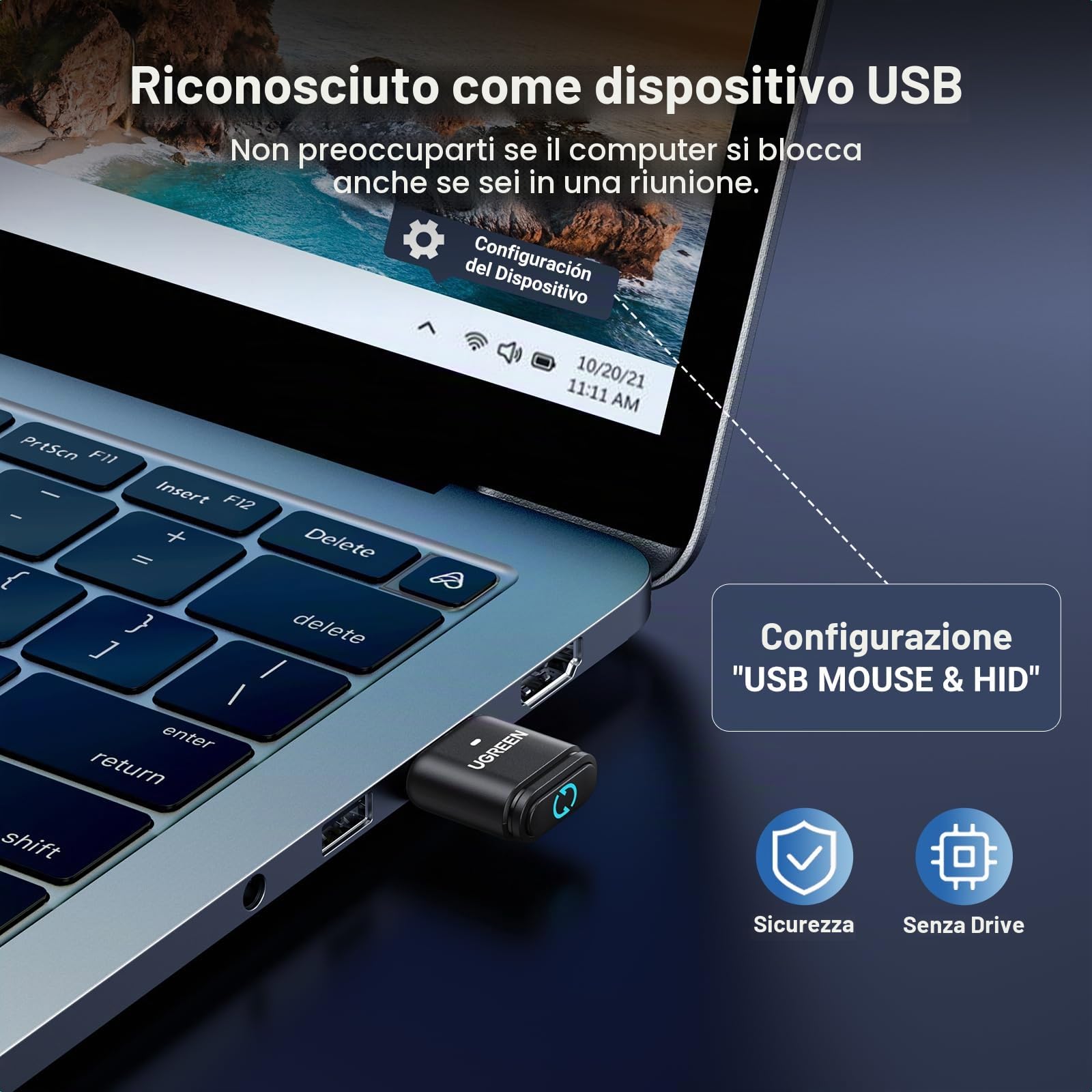 ugreen-adattatore-usb-bluetooth-5-3-con-mouse-jiggler-non-rilevabile image 4