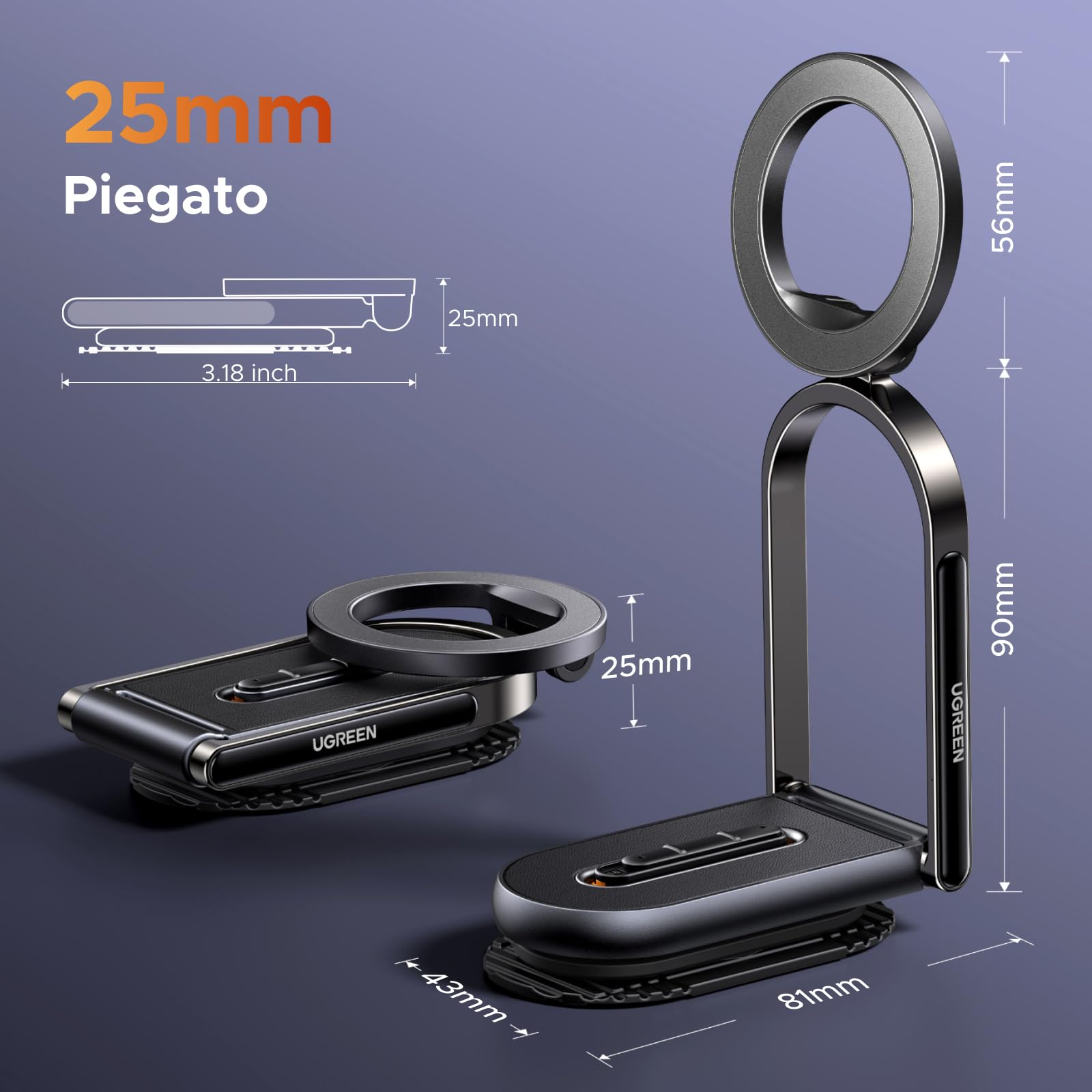 ugreen-supporto-telefono-auto-magnetico-magsafe-pieghevole-con-adesivo-3m image 8