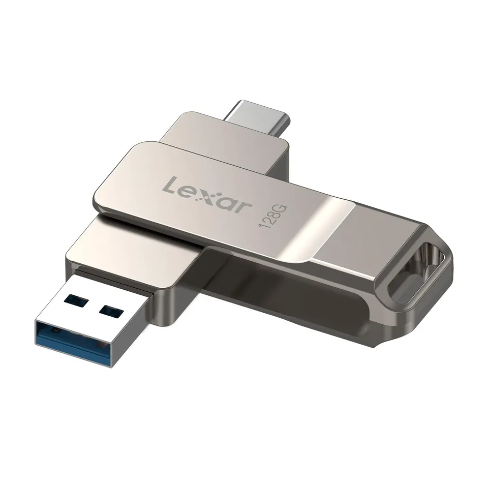 lexar-jumpdrive-dual-drive-d40e-128gb-usb-a-usb-c-champagne-argento image 1