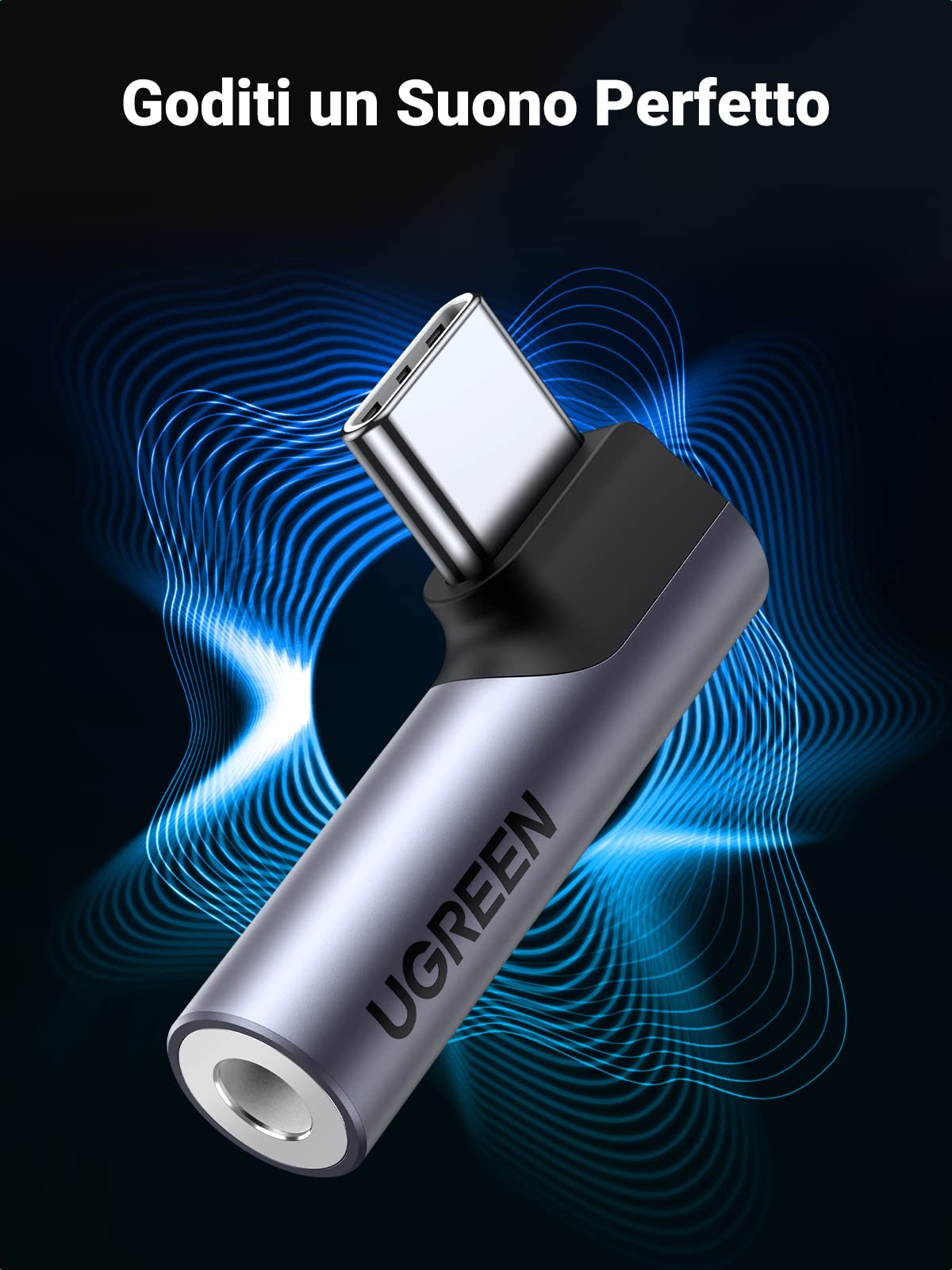 ugreen-adattatore-audio-jack-3-5mm-a-usb-c-90-gradi image 2