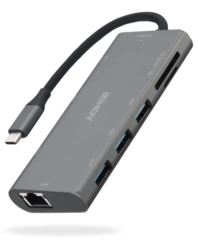 lindy-mini-docking-station-usb-c-con-hdmi-4k-vga-ethernet-e-power-delivery-100w image 1