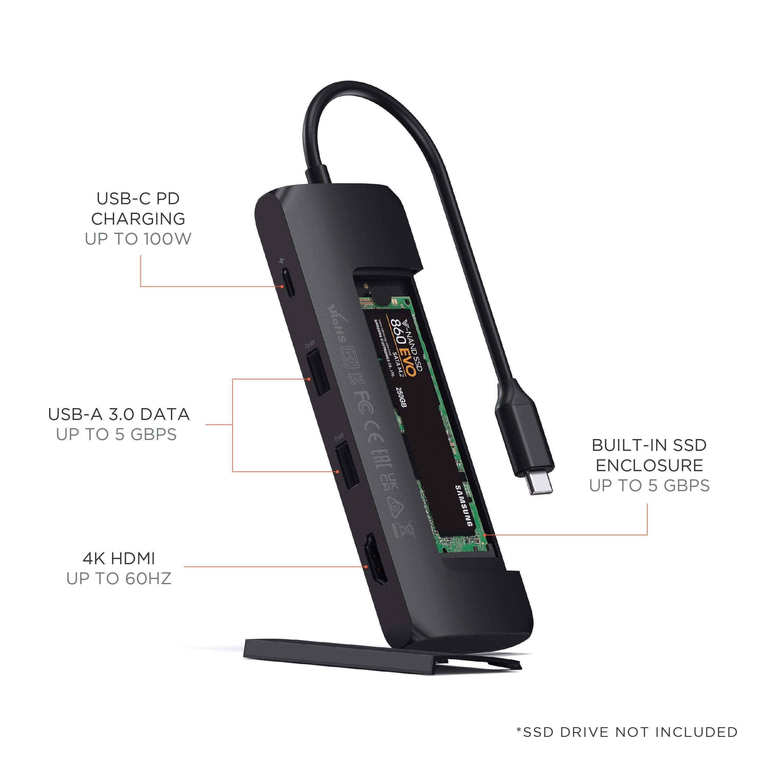 satechi-usb-c-hybrid-multiport-adapter-con-vano-ssd image 7