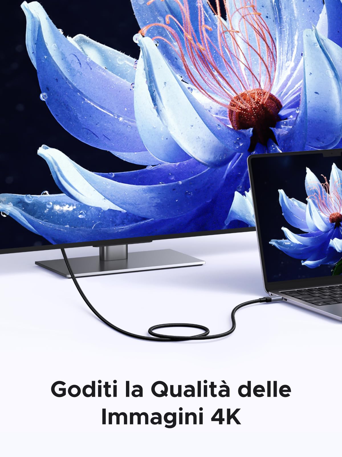 ugreen-cavo-usb-c-video-4k-60hz-10gbps-240w-1m-in-nylon image 3