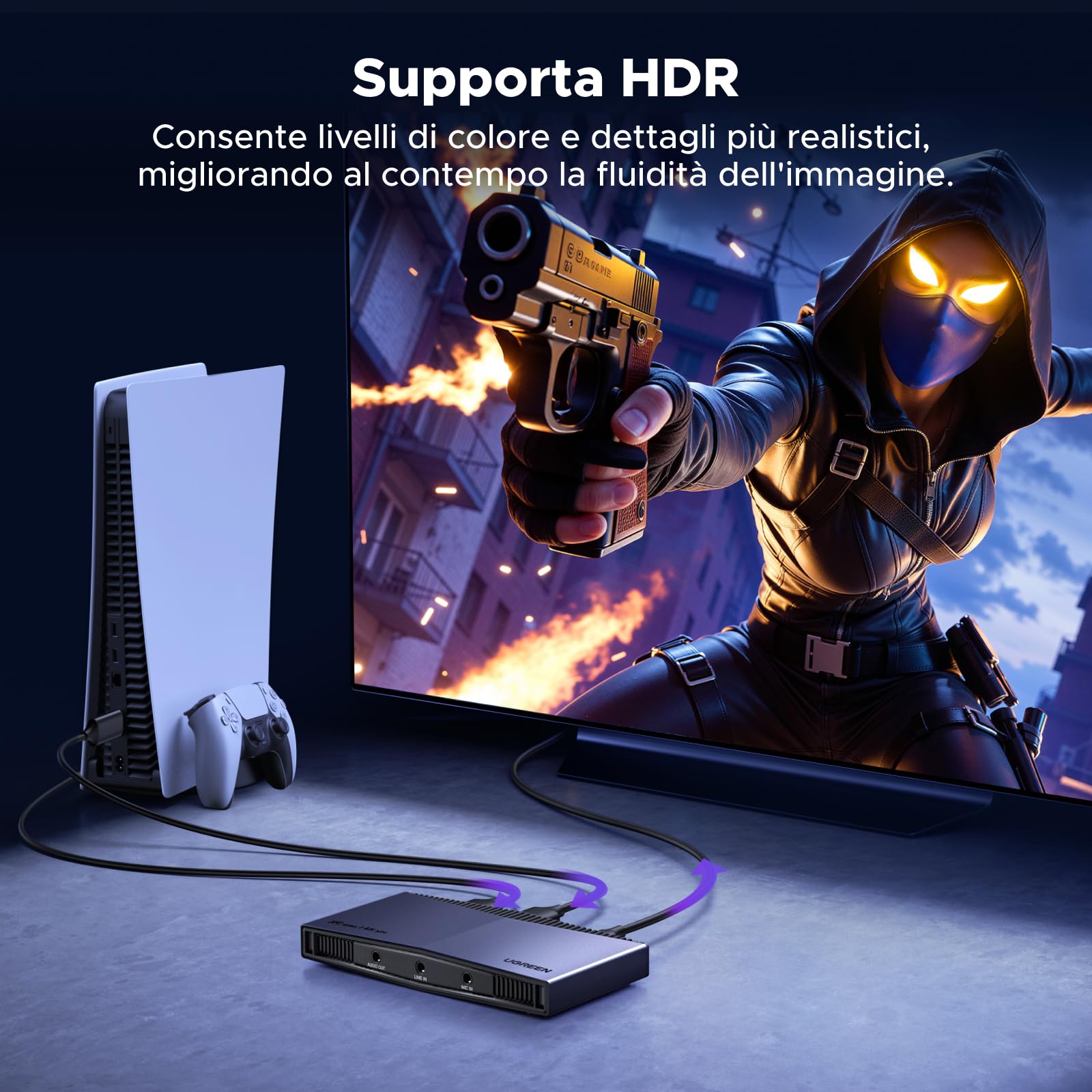 ugreen-scheda-di-acquisizione-video-hdmi-4k-30hz-usb-c-3-2-con-loopout-4k-60hz image 6