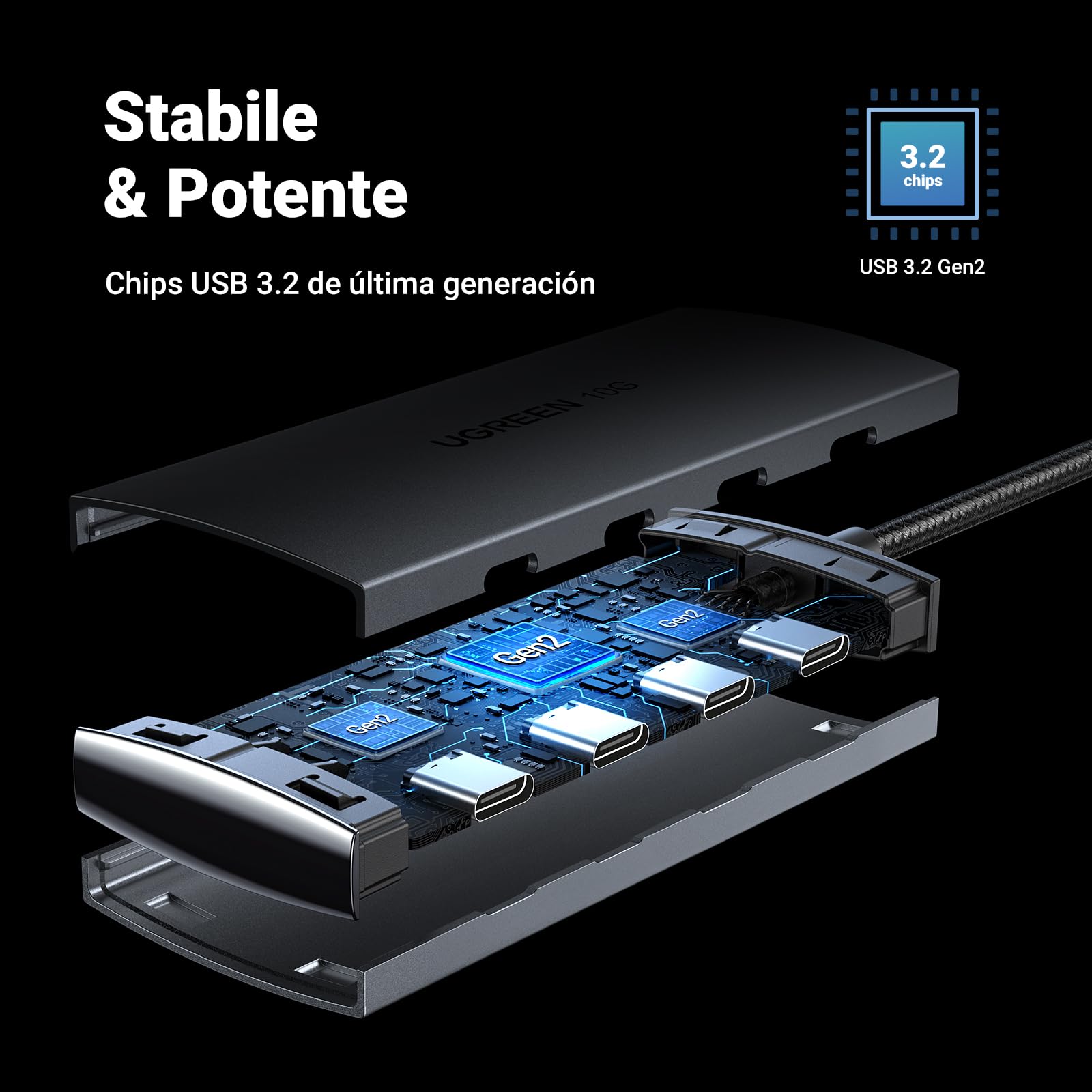 ugreen-hub-usb-c-3-2-gen-2-10gbps-a-4-porte-usb-c image 8