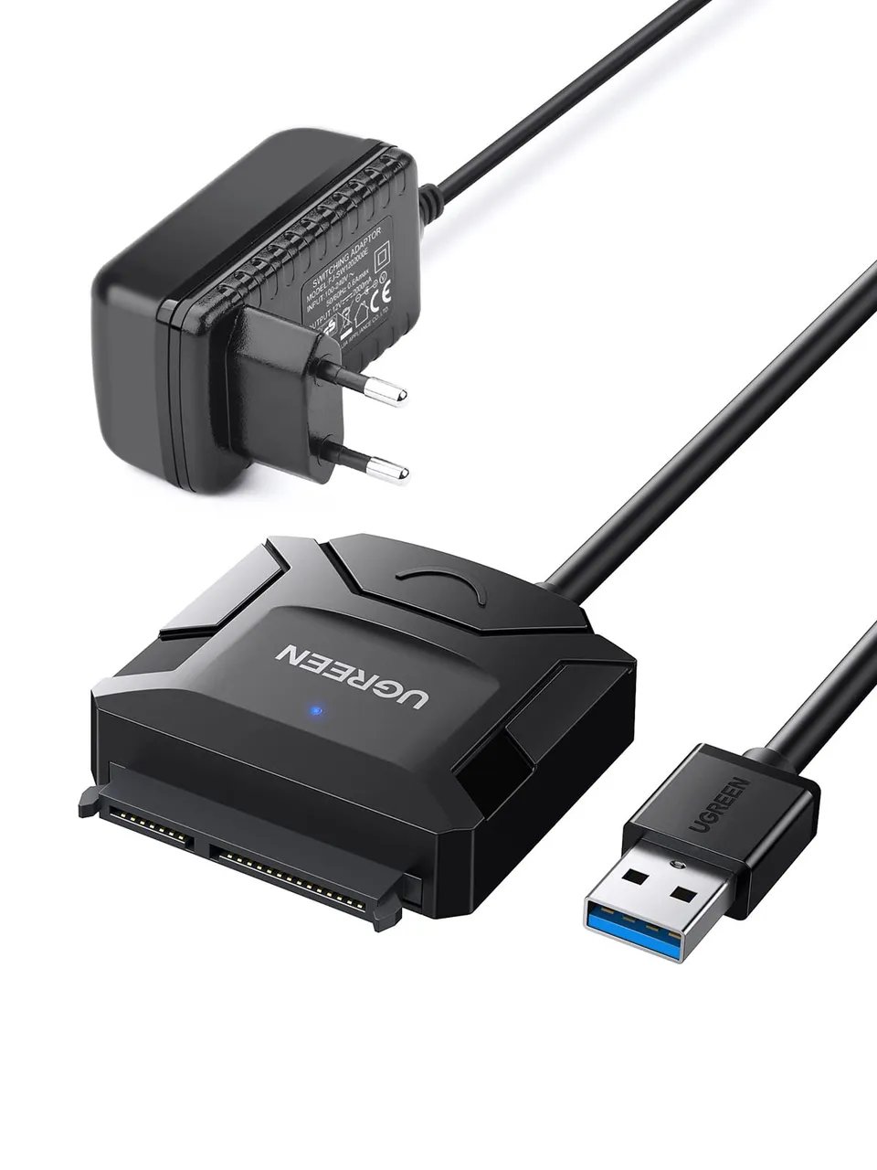 ugreen-adattatore-sata-a-usb-3-0-type-a-5gbps-con-alimentatore-12v-per-hdd-ssd-2 image 1