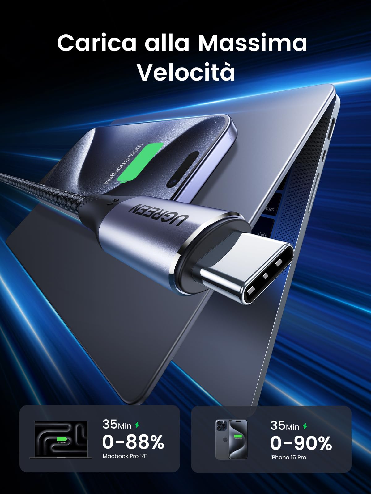 ugreen-nexode-cavo-usb-c-a-usb-c-3-2-10gbps-4k-60hz-240w-1m-nylon image 4