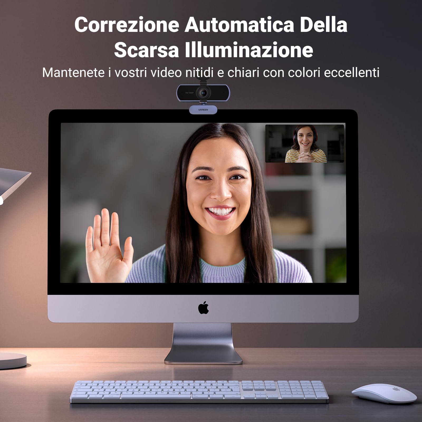 ugreen-webcam-full-hd-1080p-usb-a-con-doppio-microfono-grigio image 7