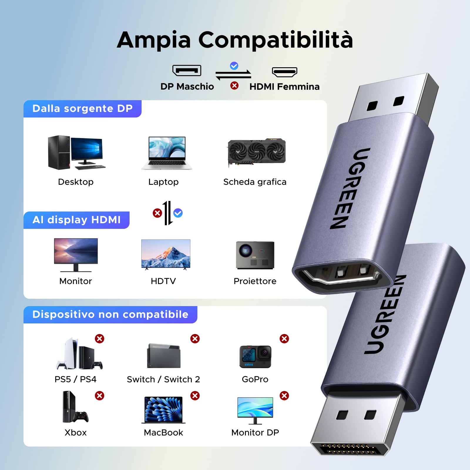ugreen-adattatore-da-displayport-a-hdmi-4k-60hz-set-da-2-pezzi image 6