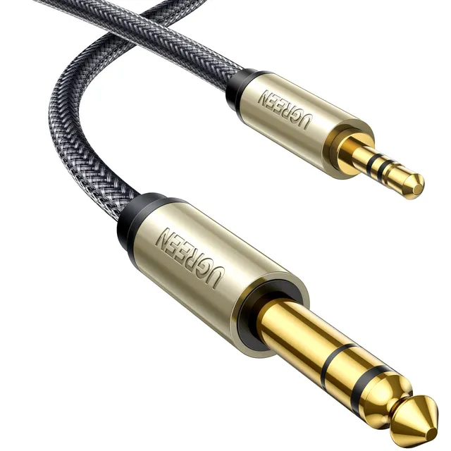 ugreen-cavo-audio-jack-3-5mm-a-6-35mm-2m-stereo-in-nylon-intrecciato image 1