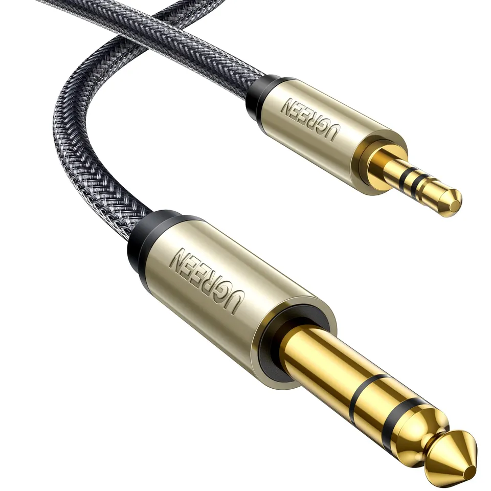 ugreen-cavo-audio-jack-3-5mm-a-6-35mm-2m-stereo-in-nylon-intrecciato image 1