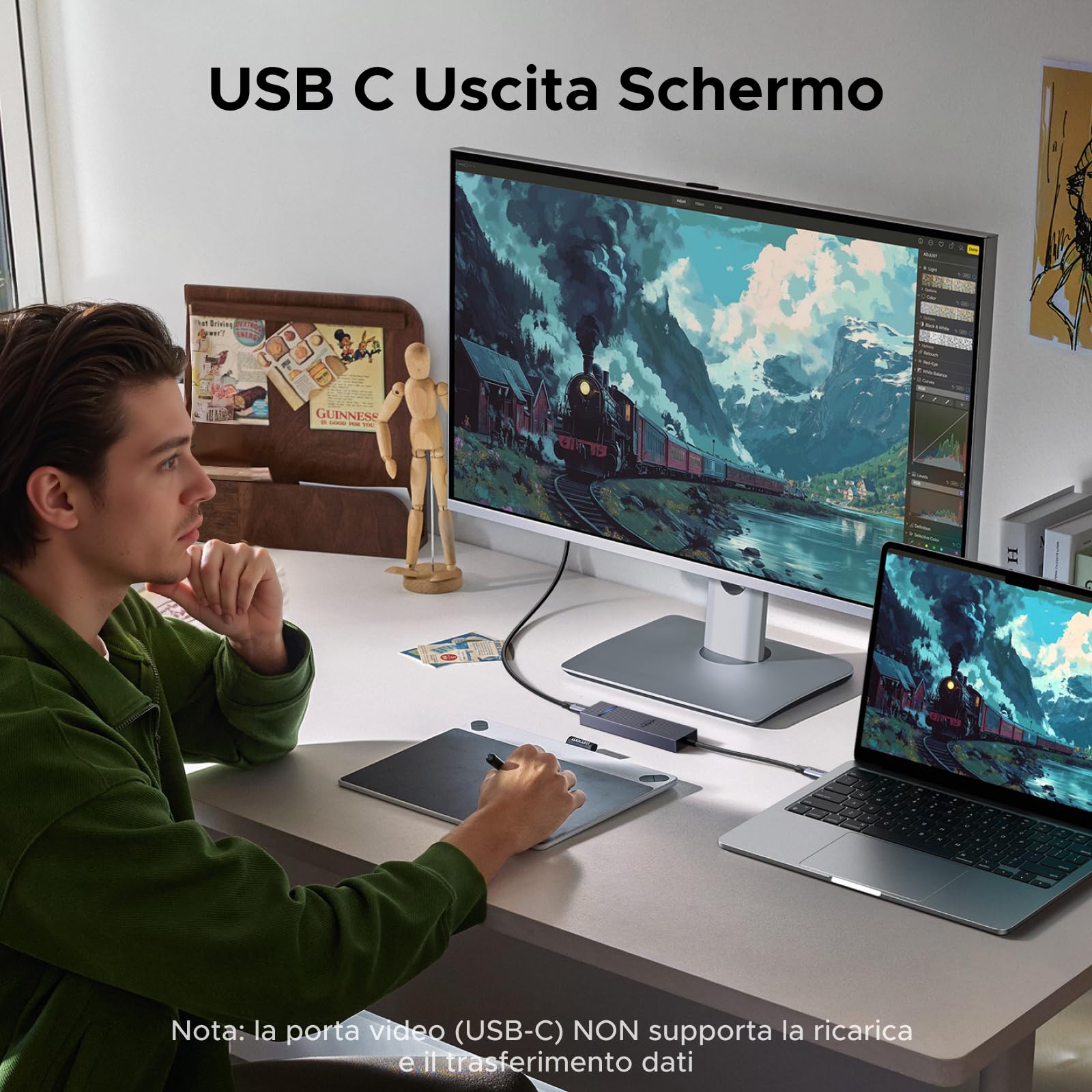 ugreen-revodok-pro-hub-usb-c-6-in-1-10gbps-con-uscita-video-4k-60hz-e-pd-100w image 3