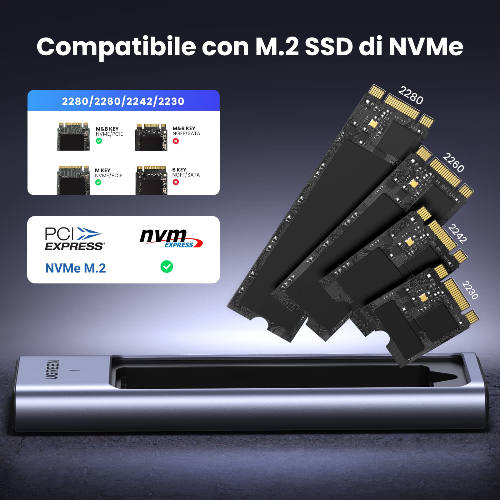 ugreen-case-ssd-m-2-nvme-pcie-usb-c-3-2-gen-2-10gbps-fino-a-4tb image 2