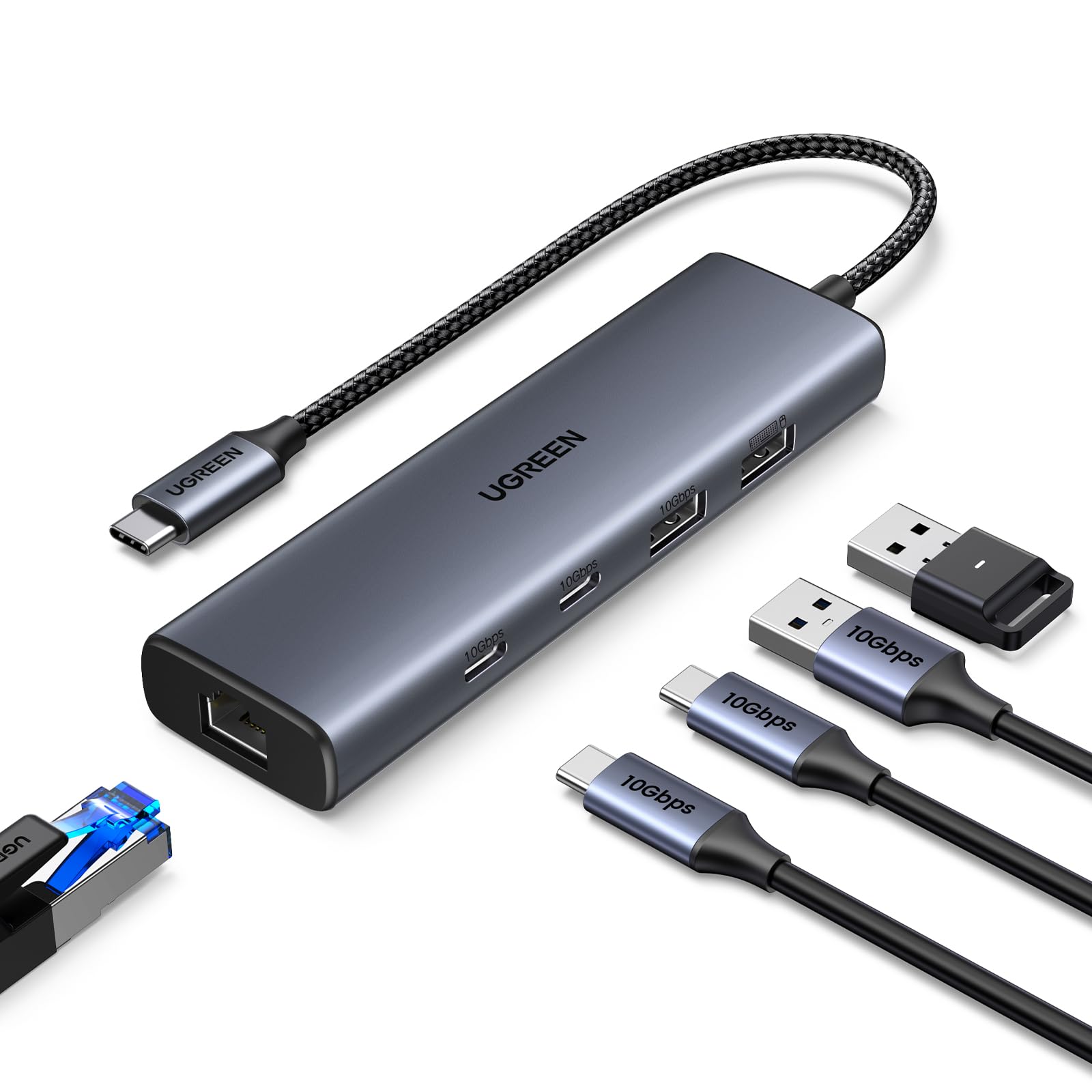ugreen-hub-usb-c-6-in-1-ethernet-gigabit-1000mbps-con-2x-usb-c-10gbps image 1