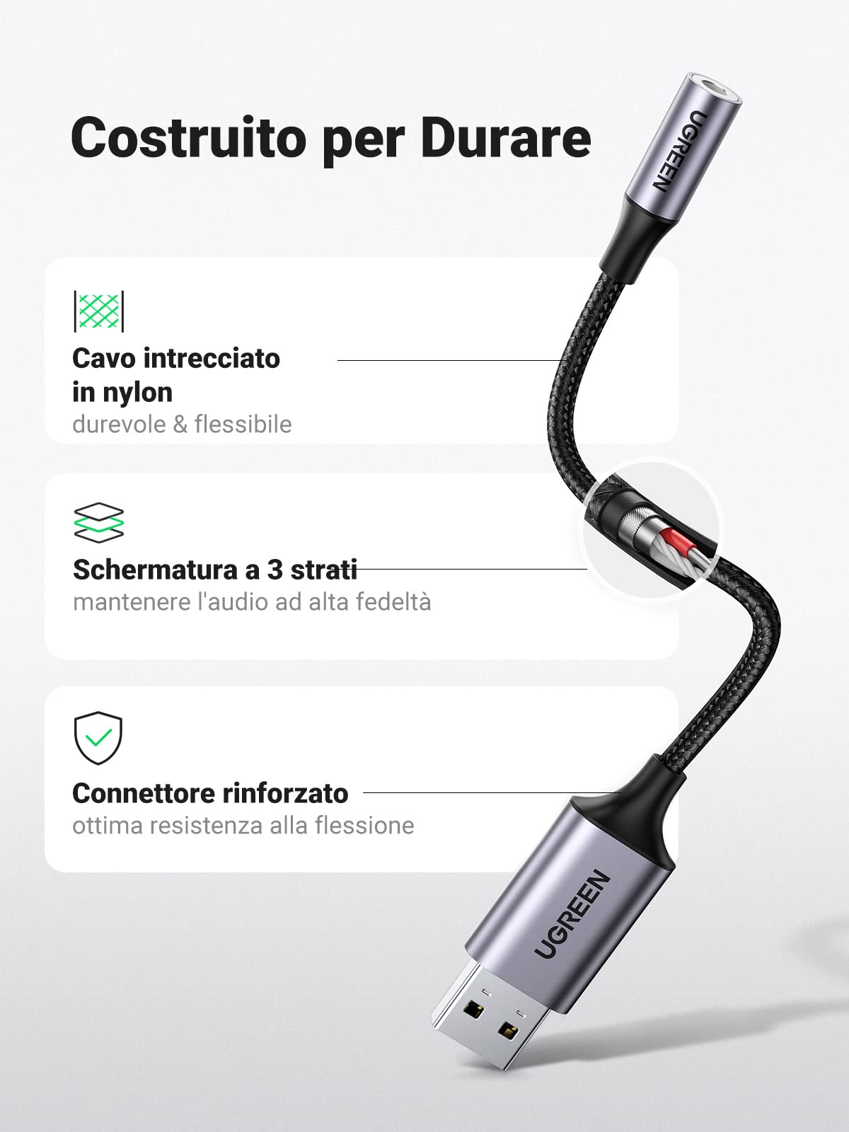ugreen-adattatore-audio-usb-a-jack-3-5mm-25-cm-scheda-audio-esterna-24bit-96khz- image 5