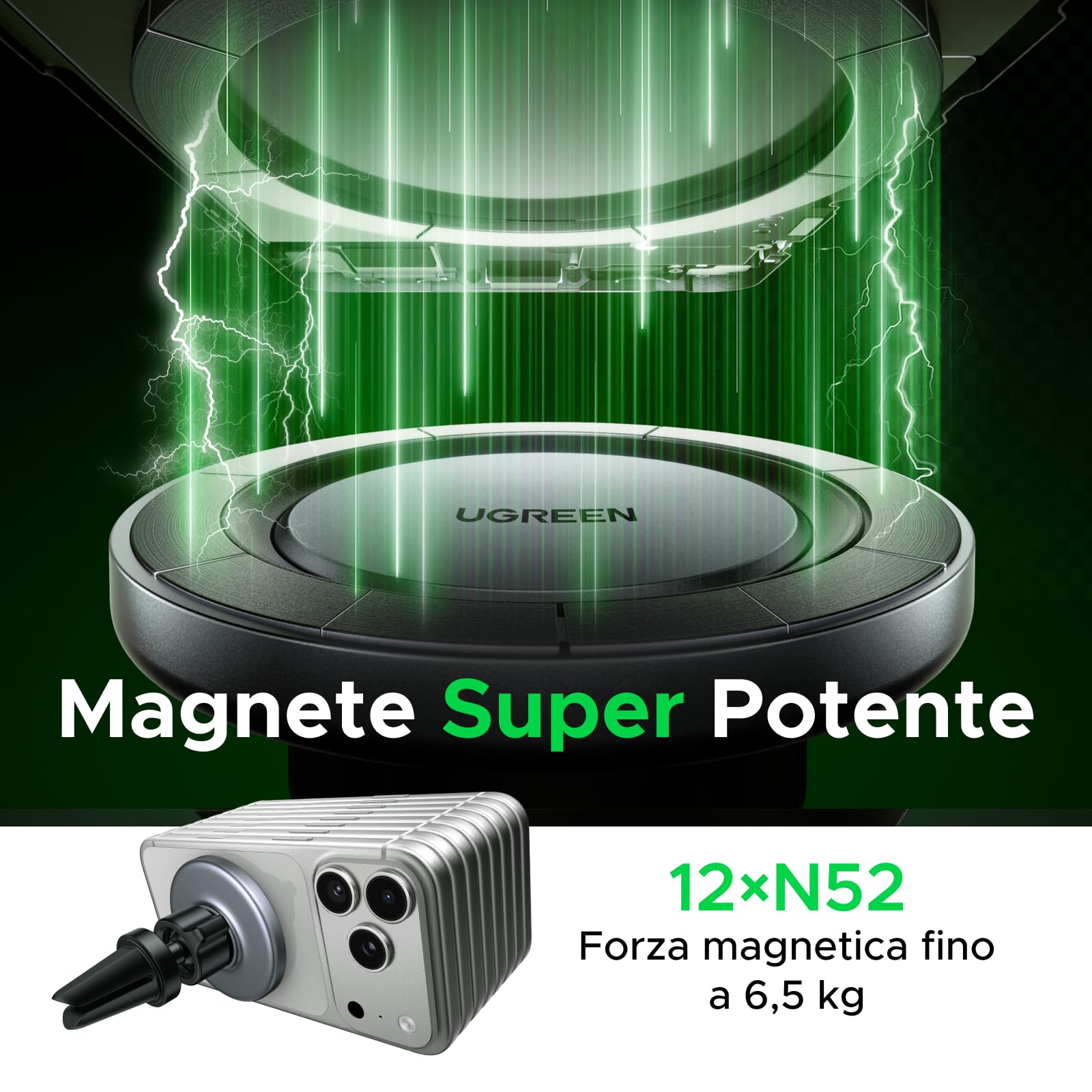 ugreen-supporto-telefono-auto-magnetico-magsafe-per-bocchetta-con-anello-n52-360 image 2