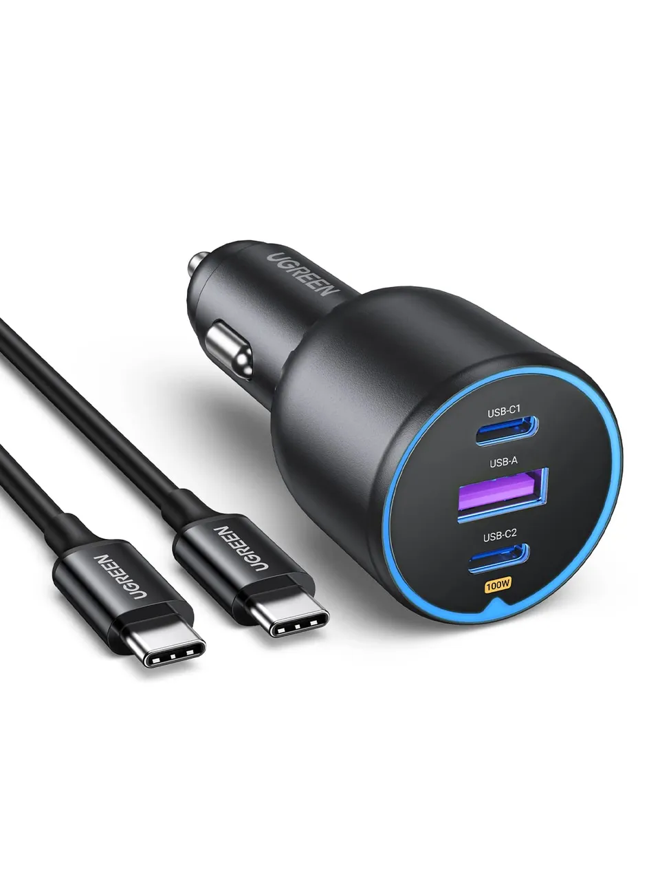 ugreen-caricatore-auto-130w-usb-c-100w-cavo-100w-pd-qc-3-0 image 1