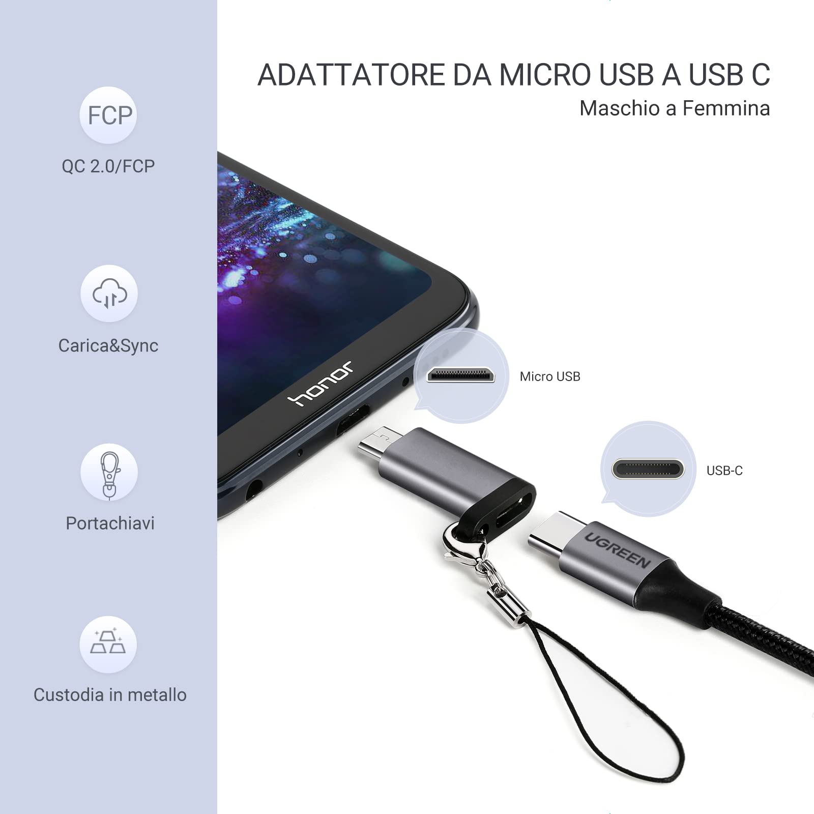 ugreen-adattatore-micro-usb-a-usb-c-2-pezzi-ricarica-rapida image 2