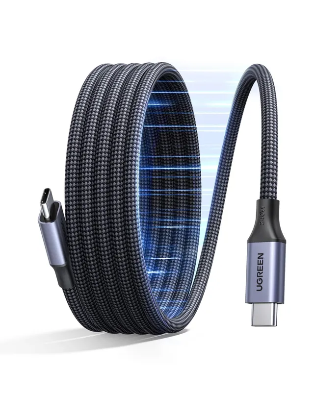 ugreen-cavo-usb-c-magnetico-240w-pd3-1-1m-ricarica-rapida-type-c-con-avvolgiment image 1