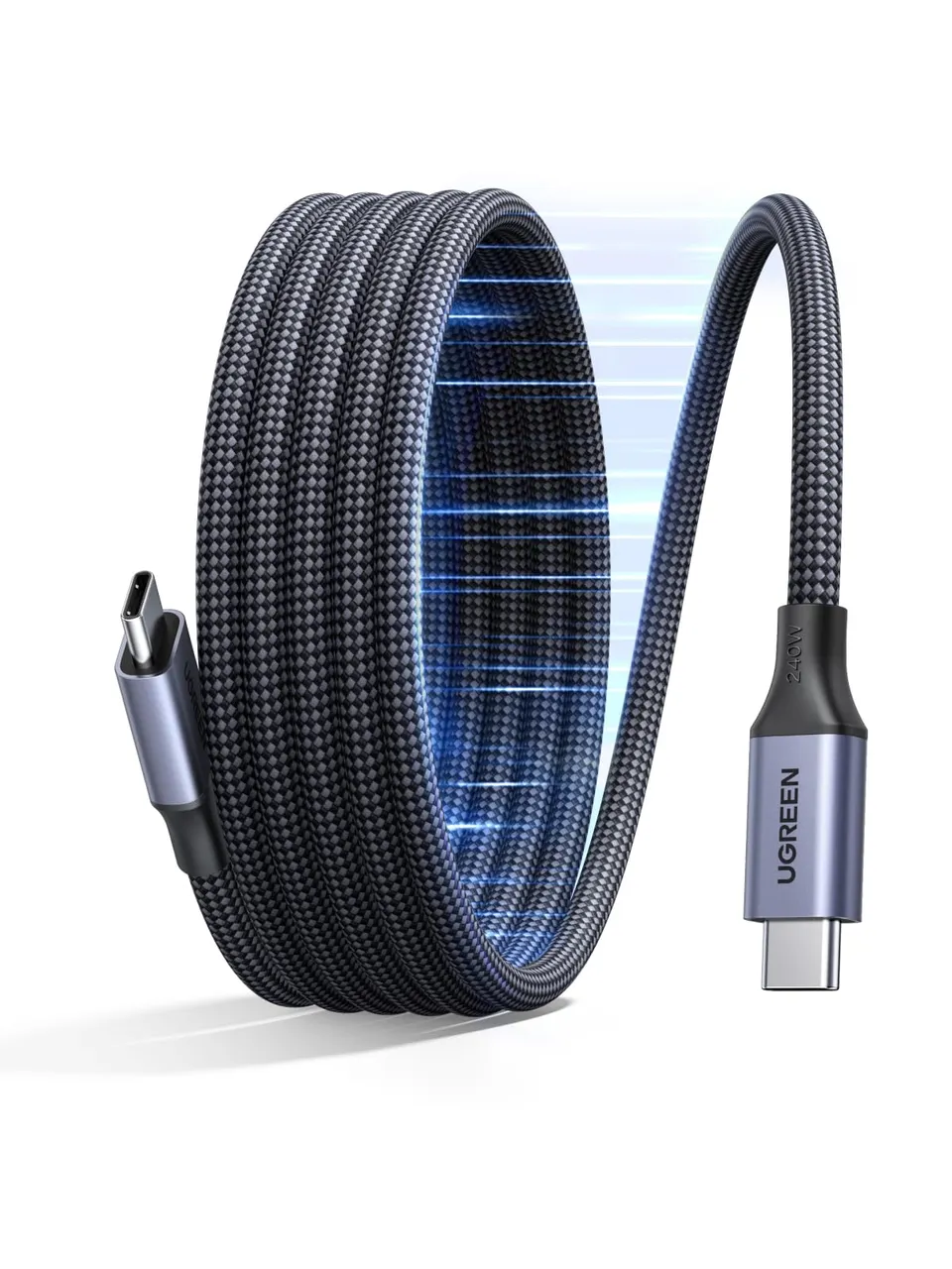 ugreen-cavo-usb-c-magnetico-240w-pd3-1-1m-ricarica-rapida-type-c-con-avvolgiment image 1