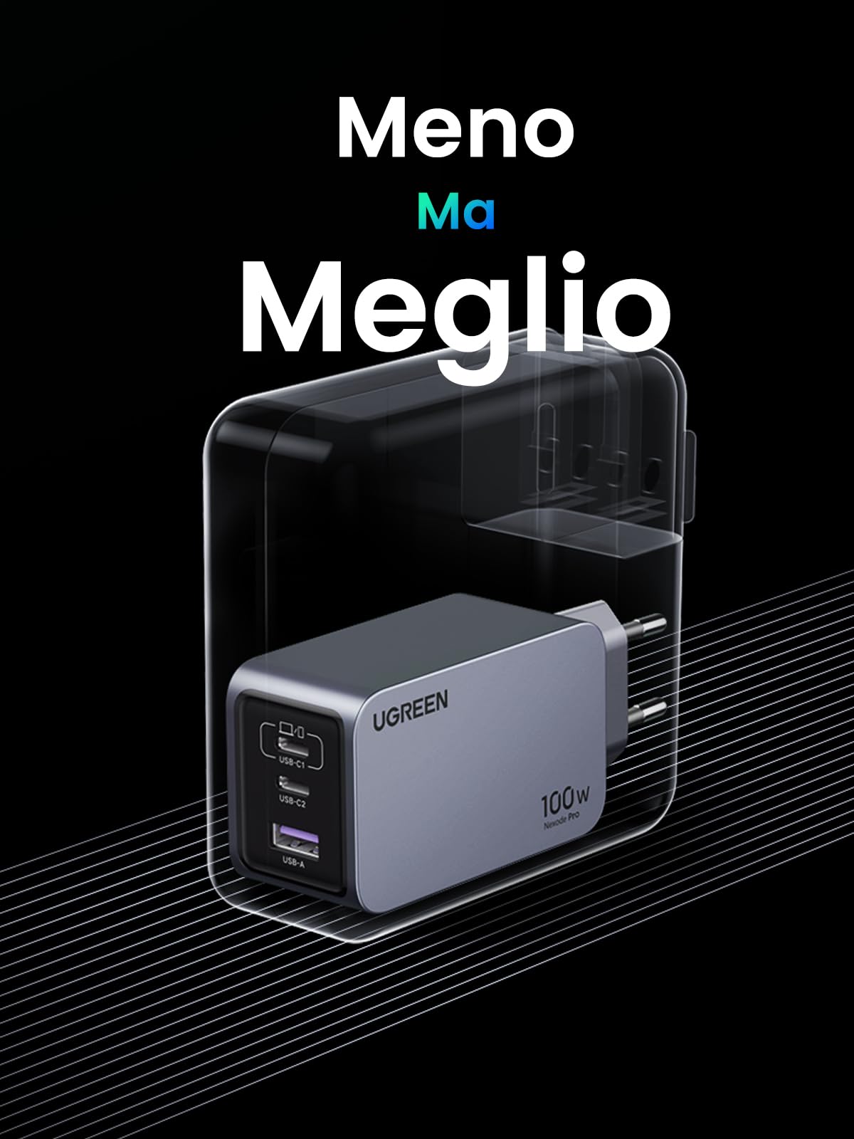ugreen-nexode-pro-100w-caricatore-usb-c-gan-3-porte image 7