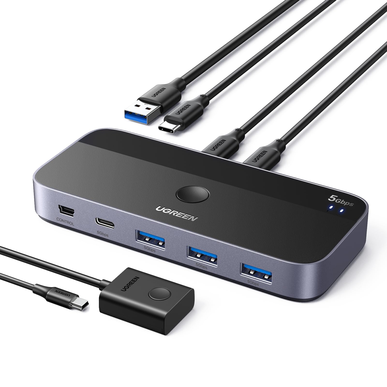 ugreen-switch-usb-c-kvm-4-porte-2-ingressi-4-uscite-con-controller image 1