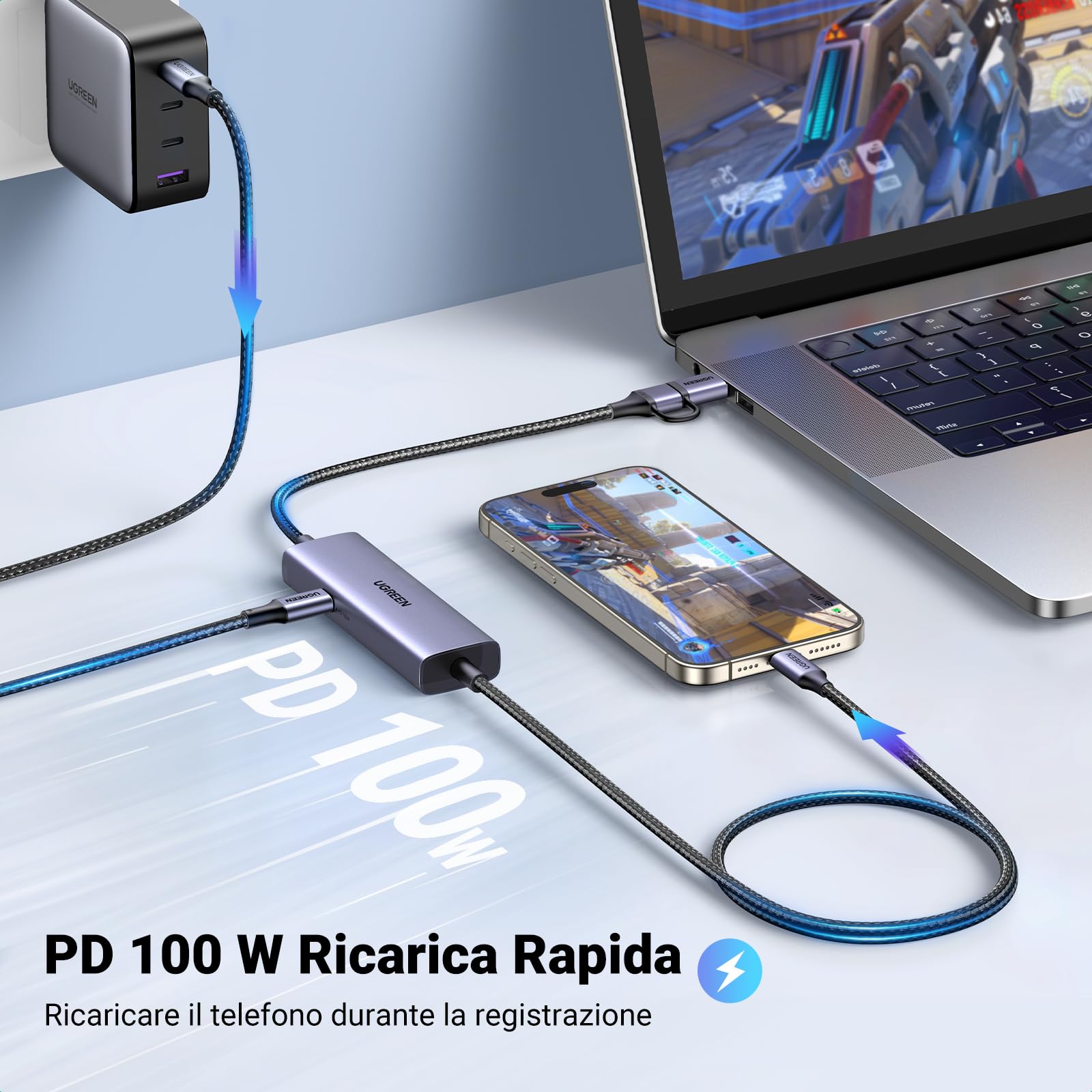 ugreen-scheda-di-acquisizione-video-usb-c-4k-2k-con-ricarica-pd-100w image 3