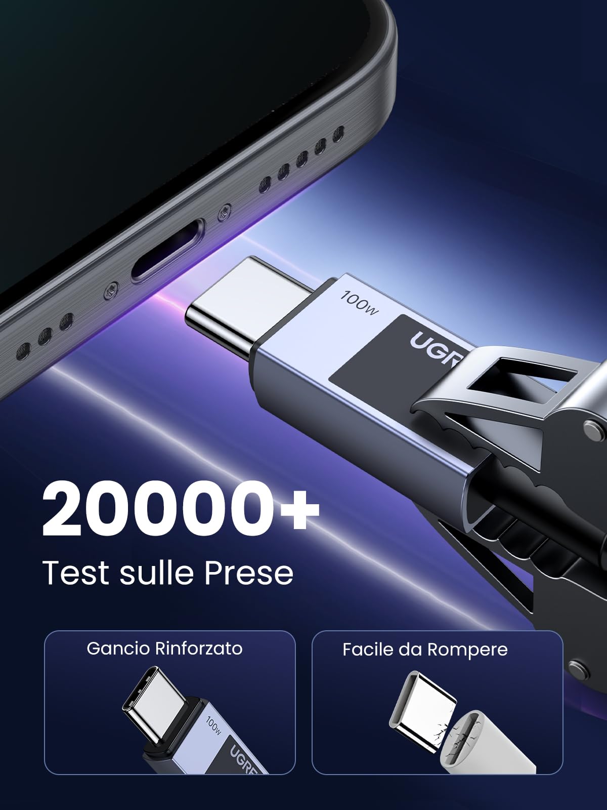 ugreen-zapix-cavo-usb-c-a-usb-c-100w-pd3-0-nylon-1m image 7