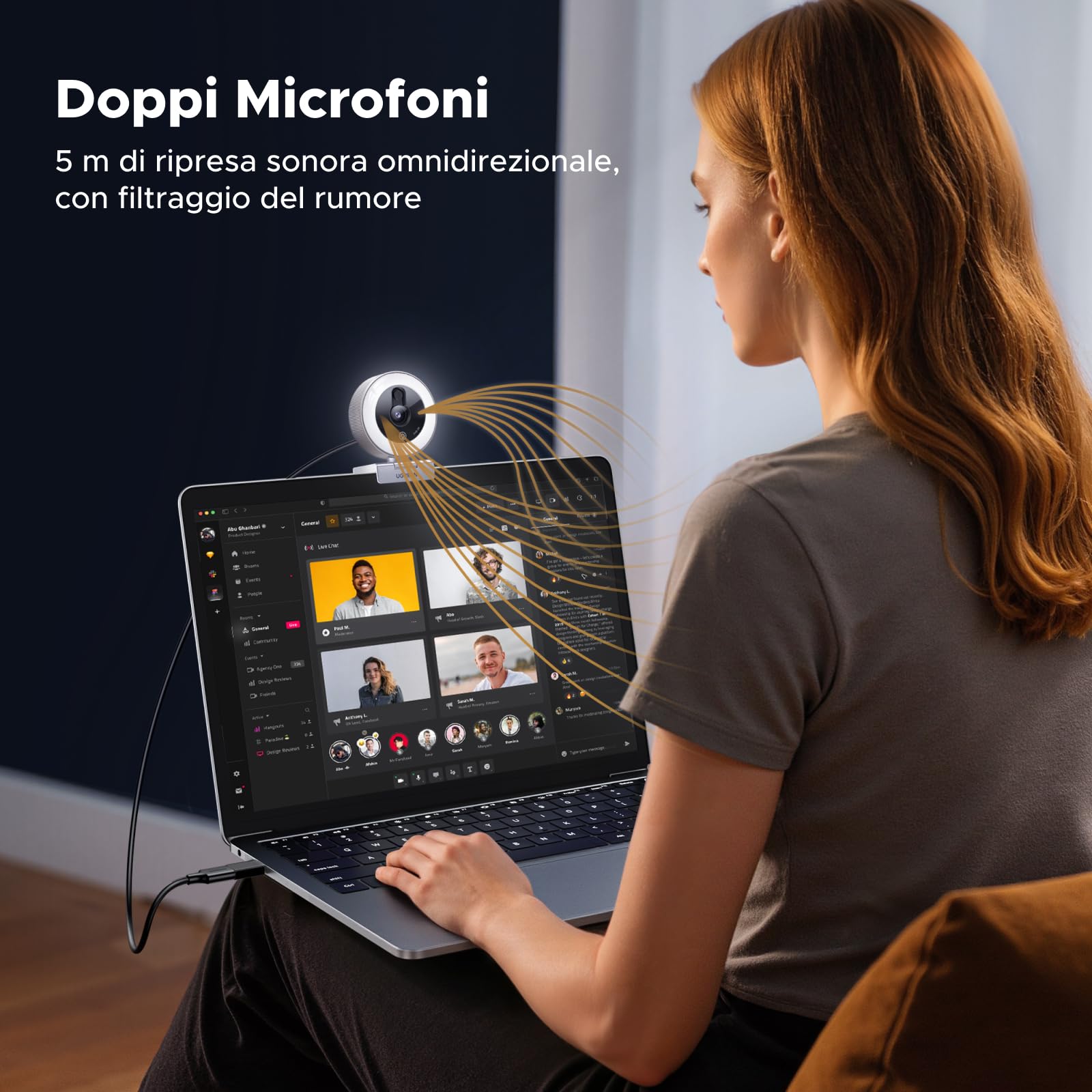 ugreen-webcam-2k-30fps-con-luce-led-e-doppio-microfono-usb-a-c image 5