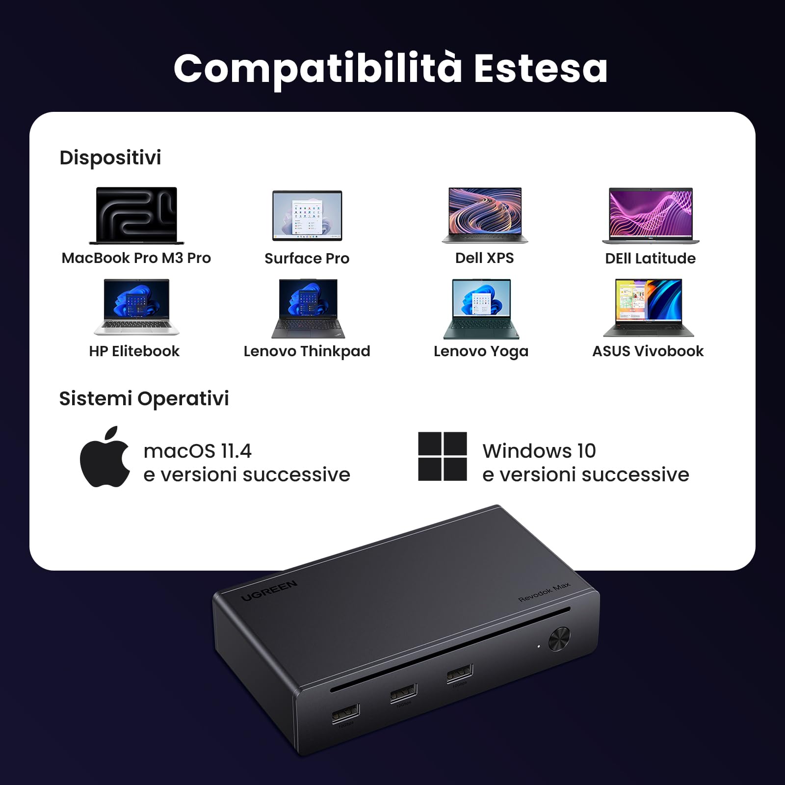 ugreen-revodok-max-208-docking-station-thunderbolt-4-8-in-1-doppio-4k-60hz-85w image 7