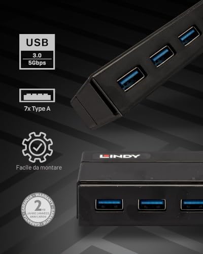 lindy-43228-hub-usb-3-0-7-porte-con-ricarica-bc-1-2 image 7